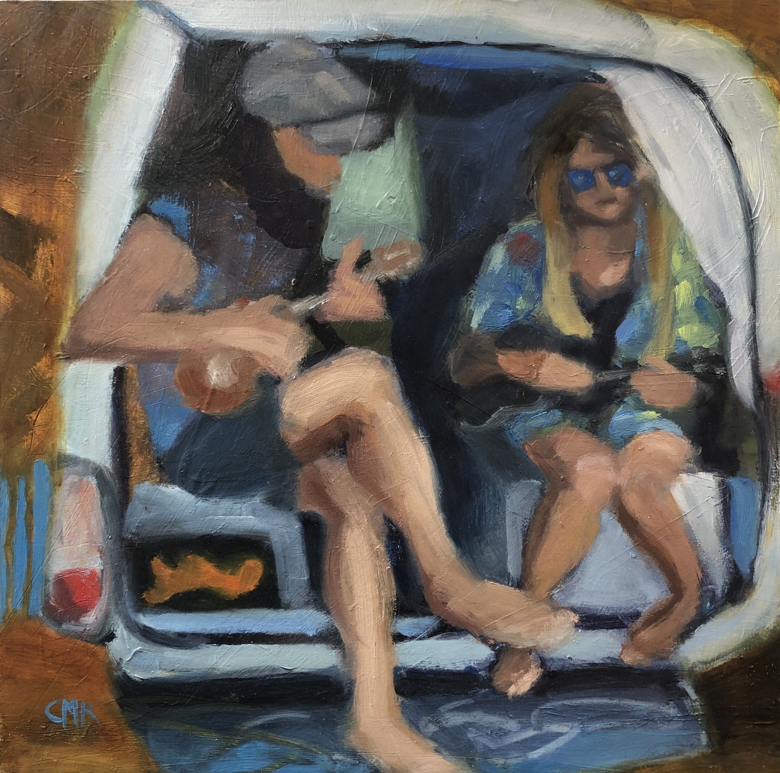Jammin' Down Under. 12" x 12" oil on wood panel