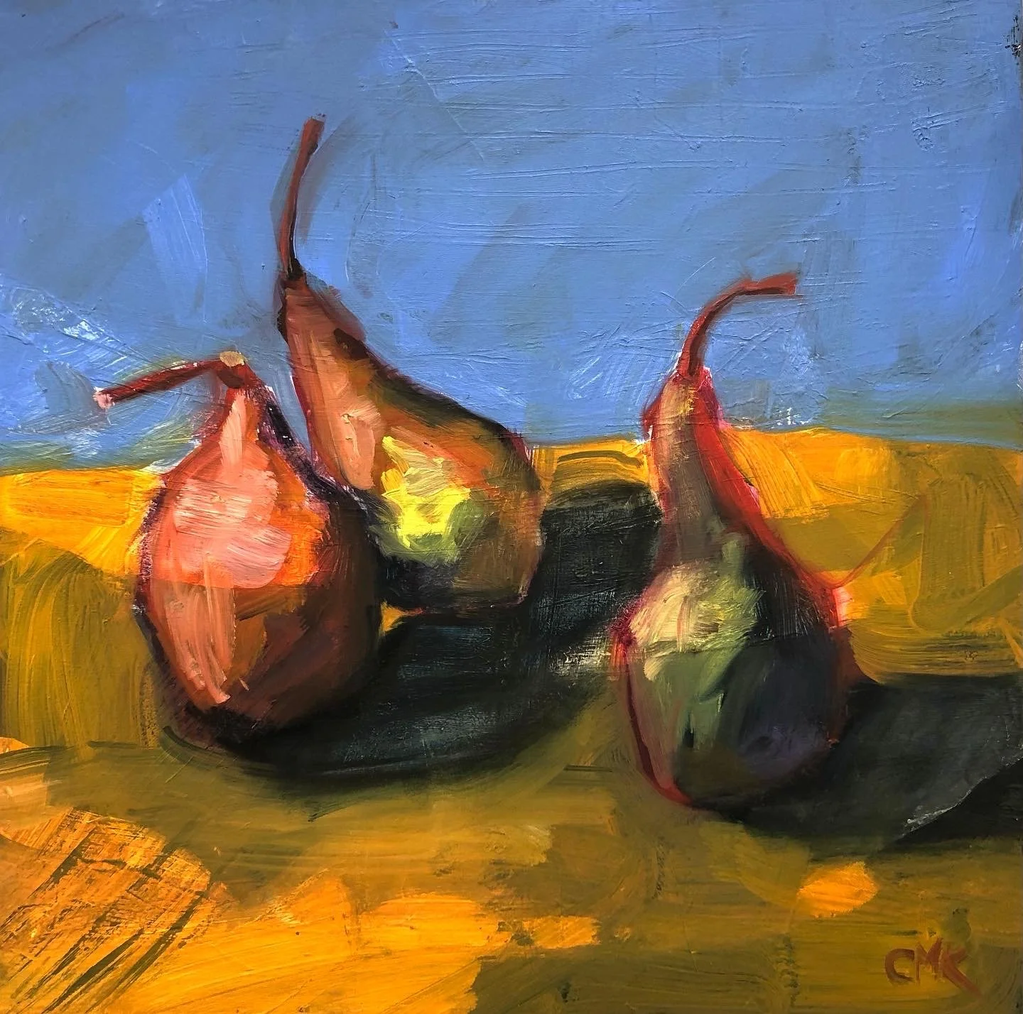 Bosc Trio 1  12" x 12" oil on wood panel