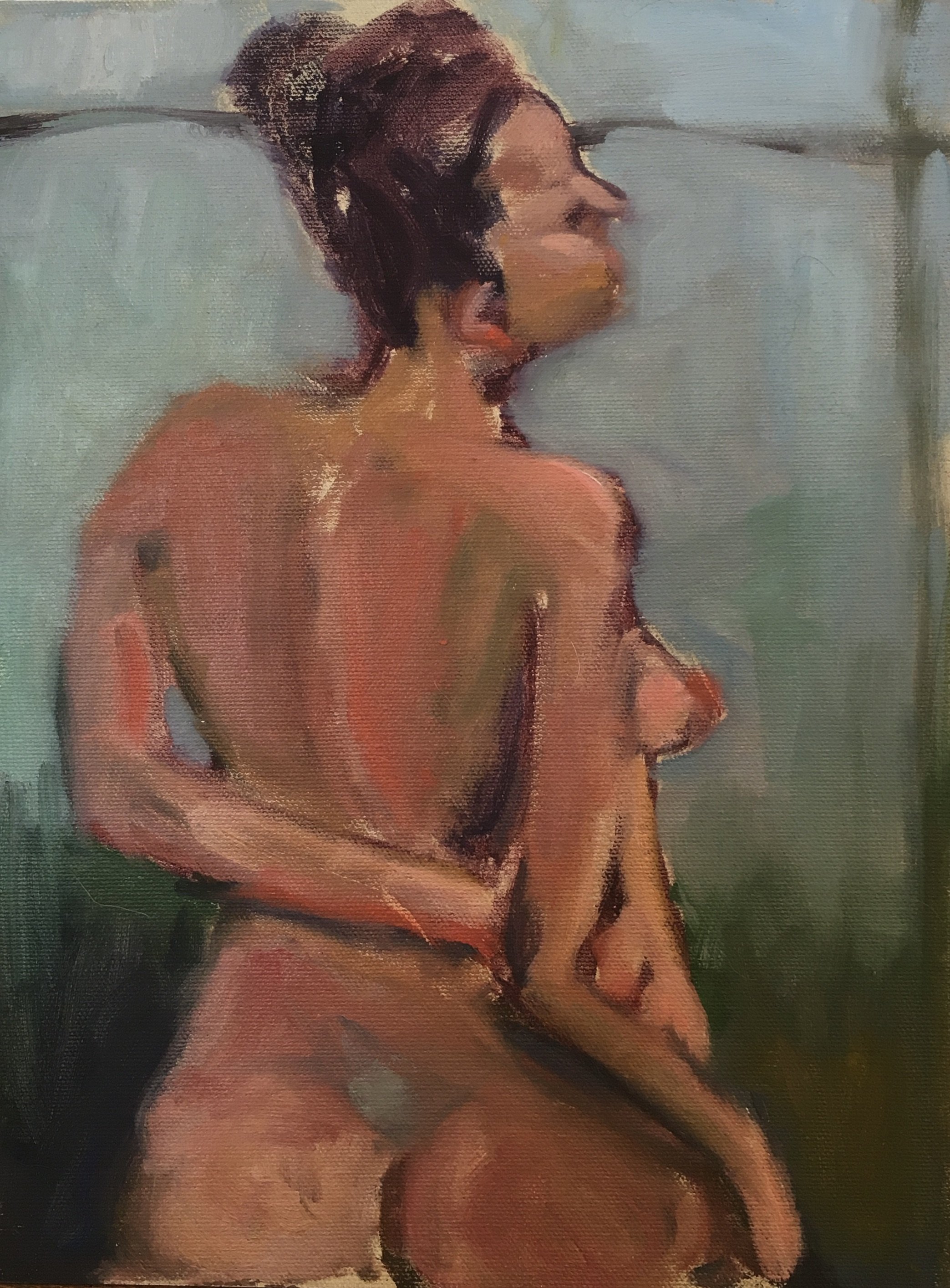 Bather 1  12" x 9" oil on canvas panel 2016