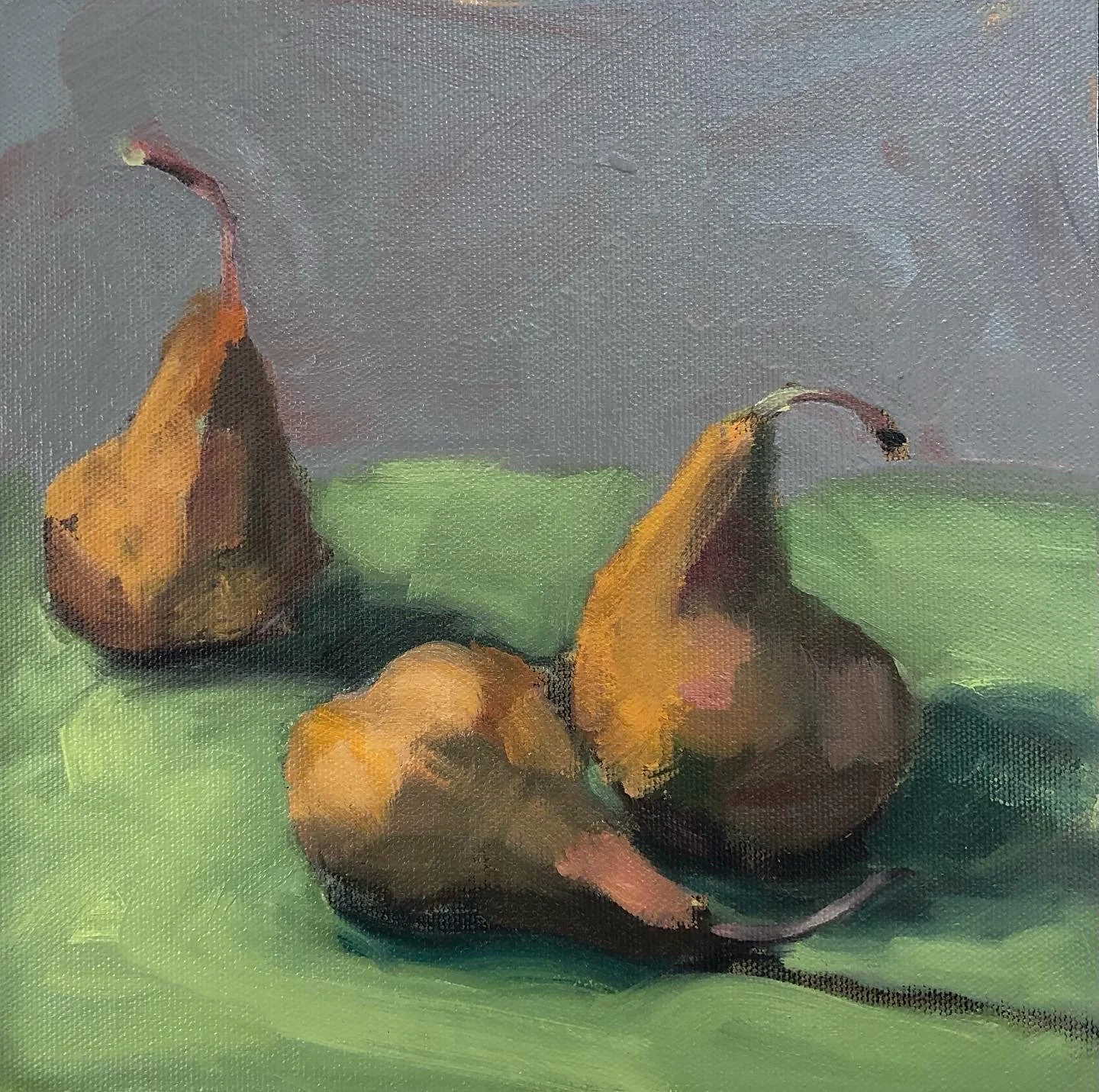 Bosc Trio 2   8" x 8" oil on canvas panel