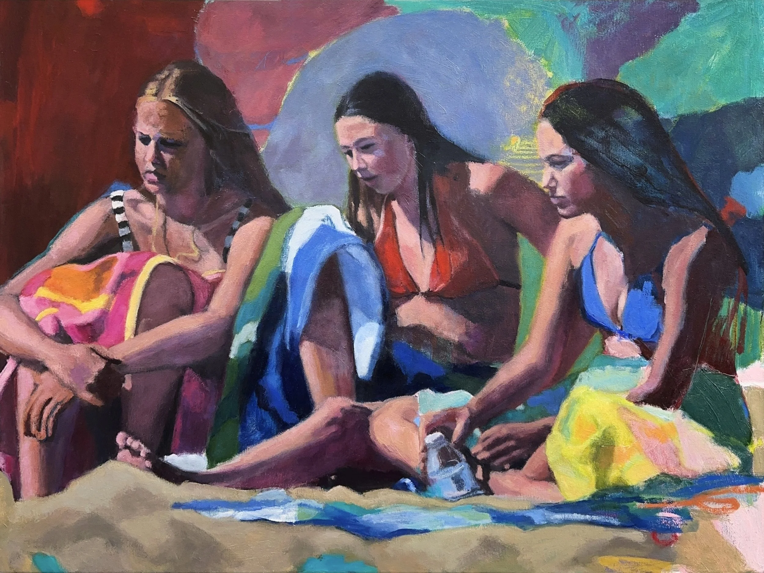 Les Trois Belles  30" x 40"  oil on canvas