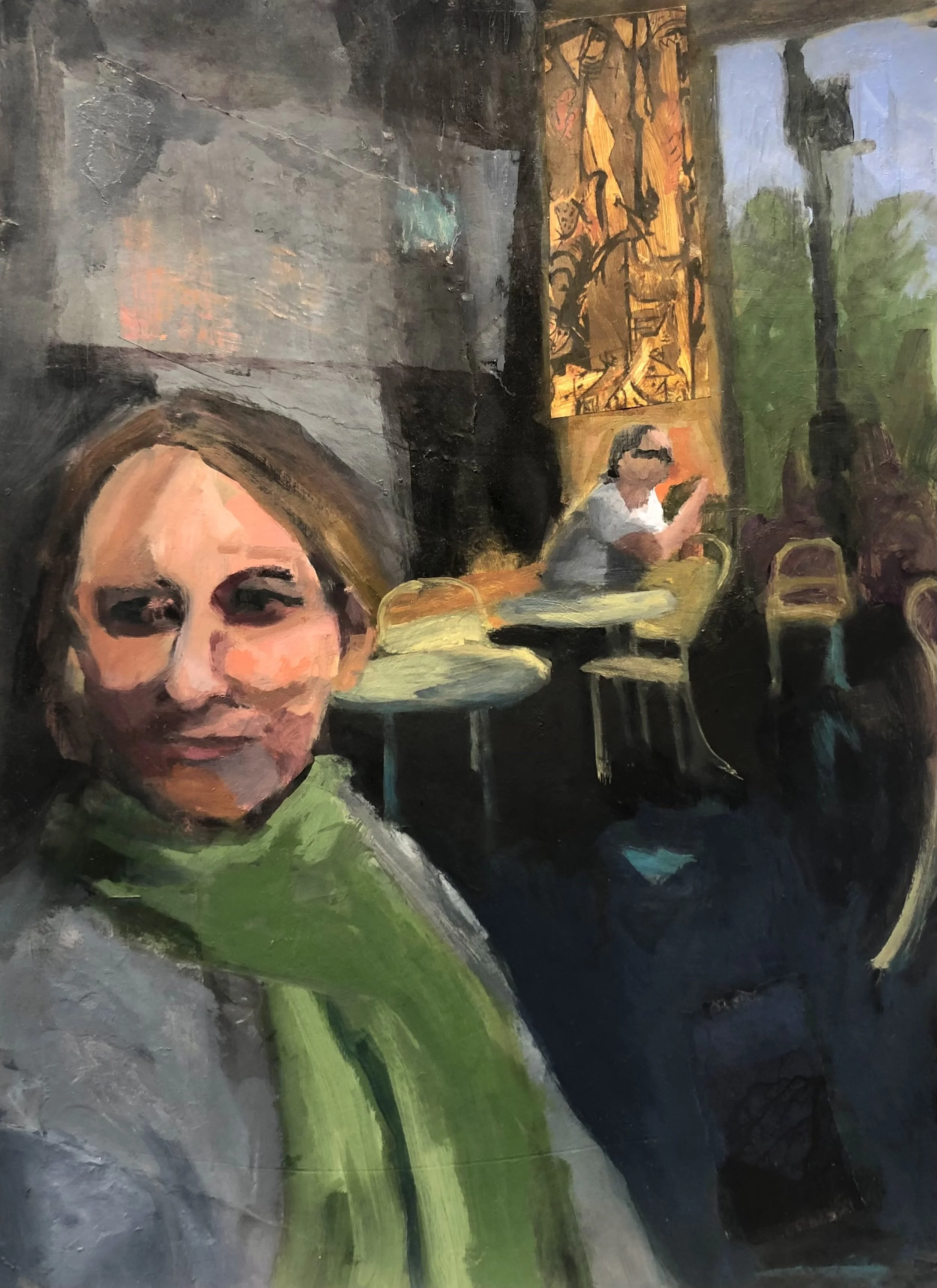 Jenny in Paris  15" x 11" oil on paper