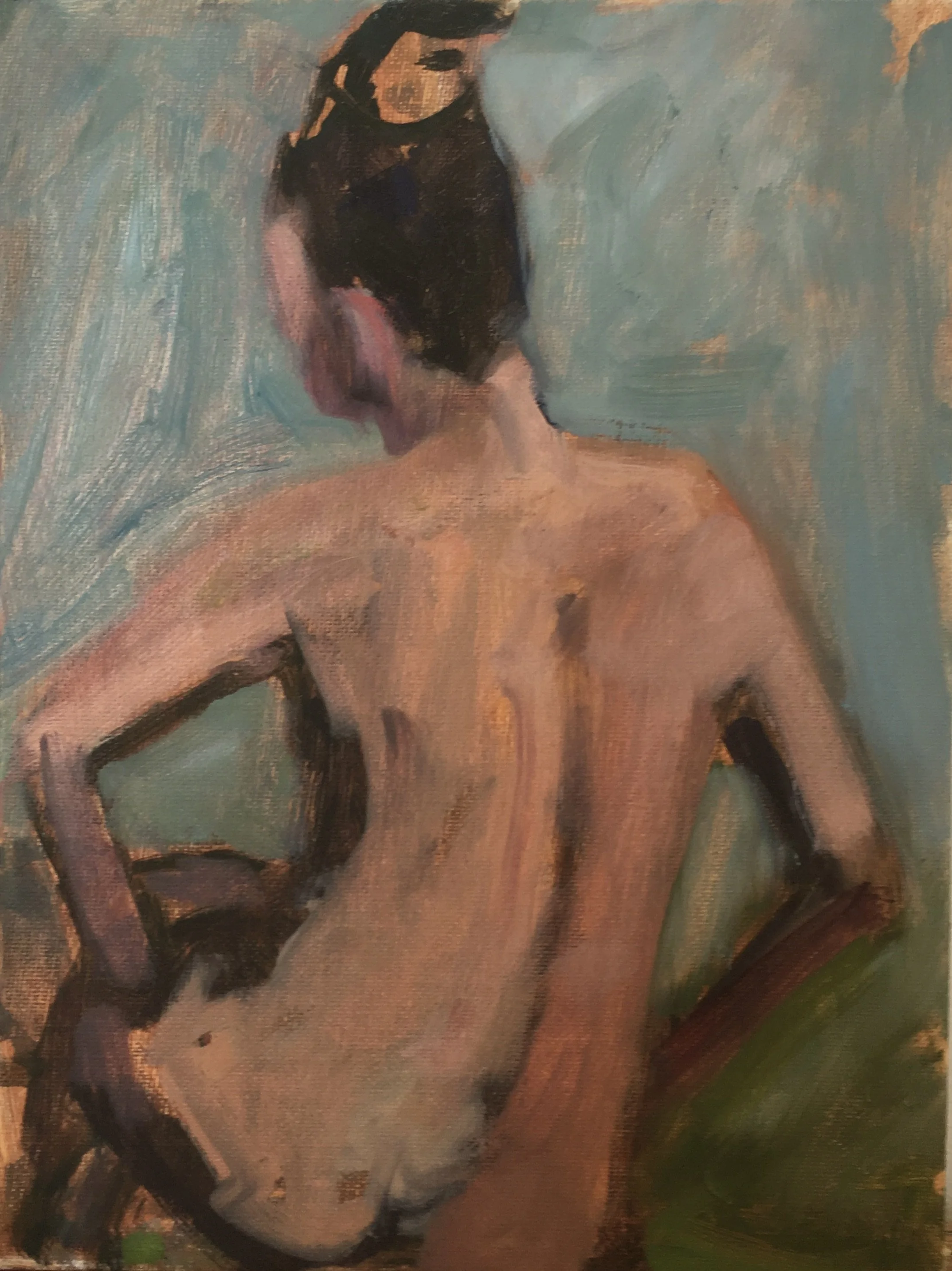 Bather 2  12" x 9" oil on canvas panel 2016