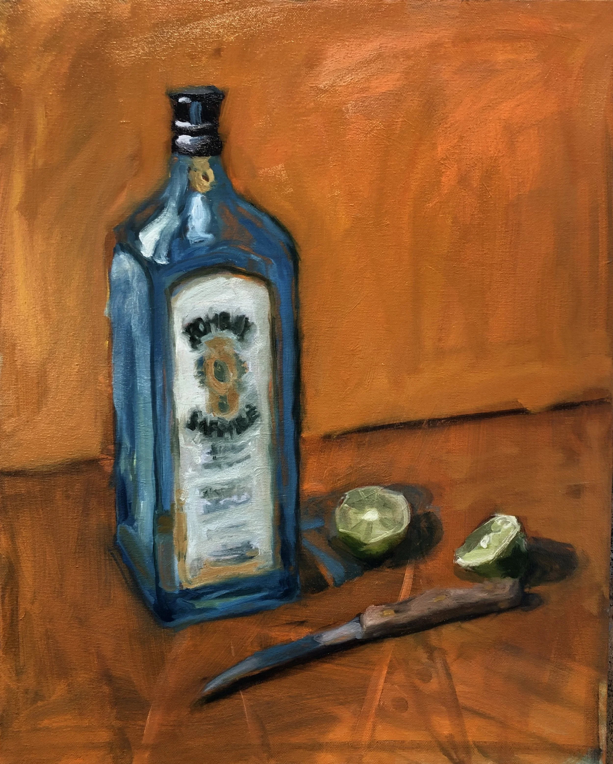 Bombay Sapphire  20" x 16" oil on canvas panel