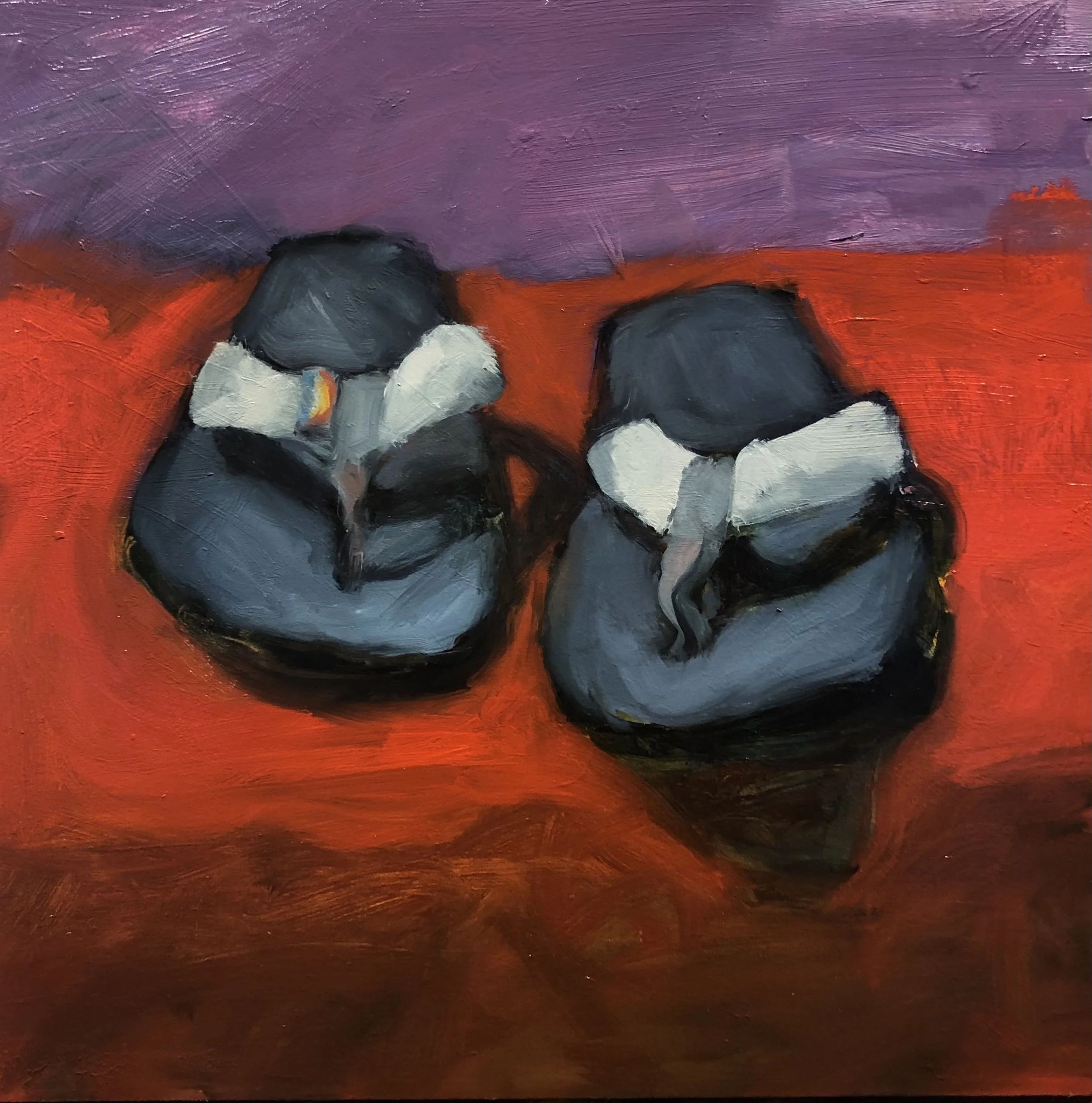 Rainbow Sandals 12" x 12" oil on wood panel