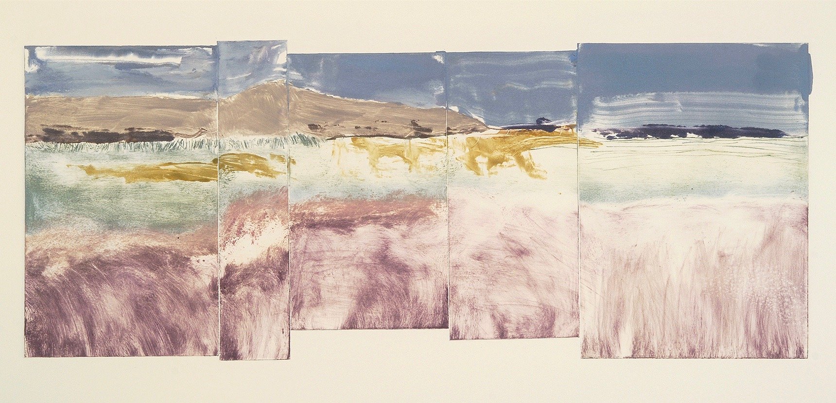 Grass V,  9 1/4" x 23 1/4"  5 plate monoprint