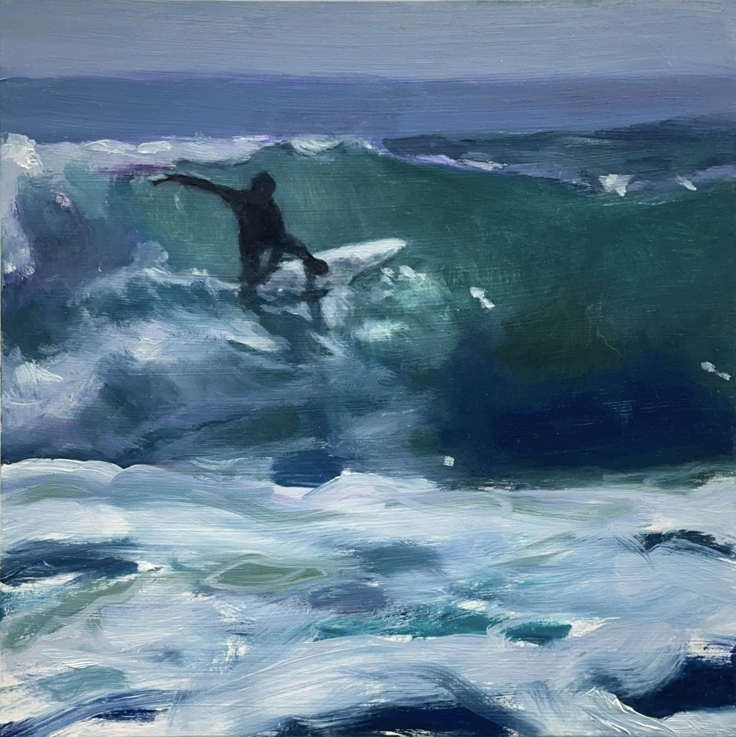 Arch Cove Overhead   5" x 5" oil on wood panel
