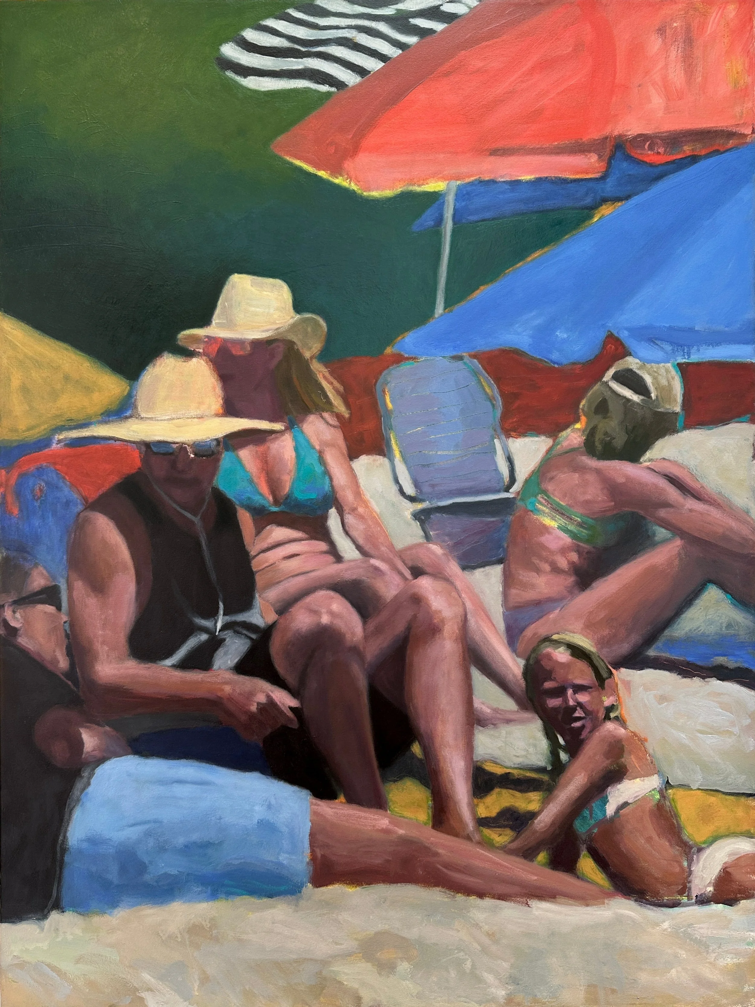 Sun Lovers  48" x 36" oil on canvas