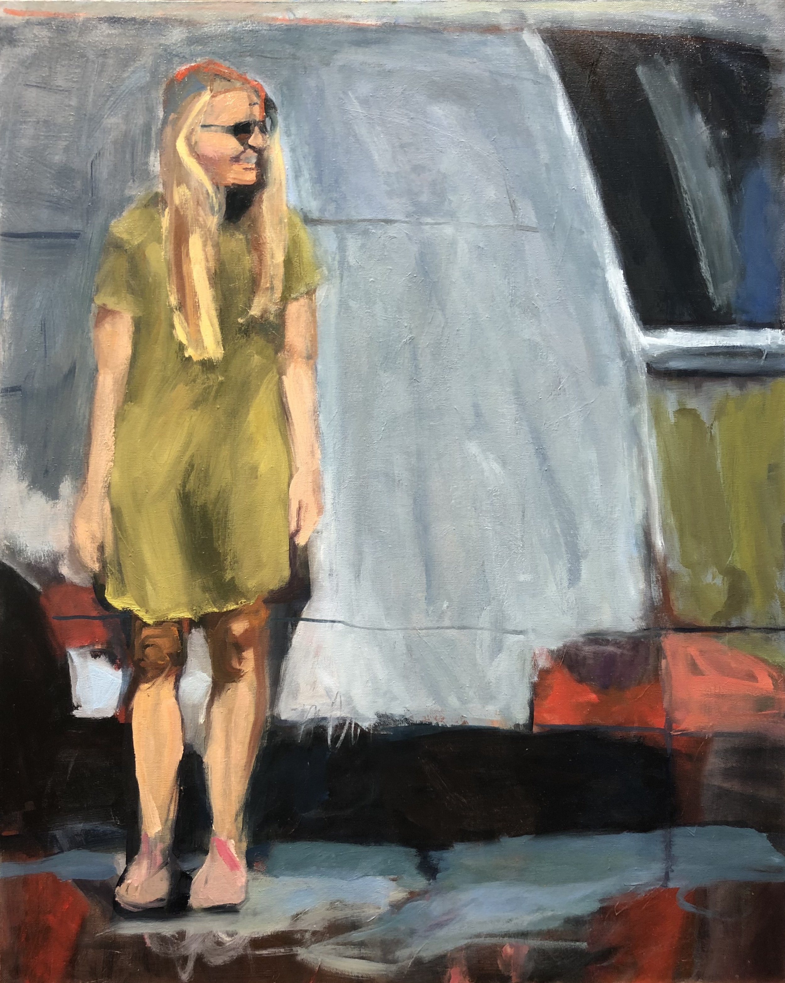 Jaime and the Van  30" x 24" oil on canvas