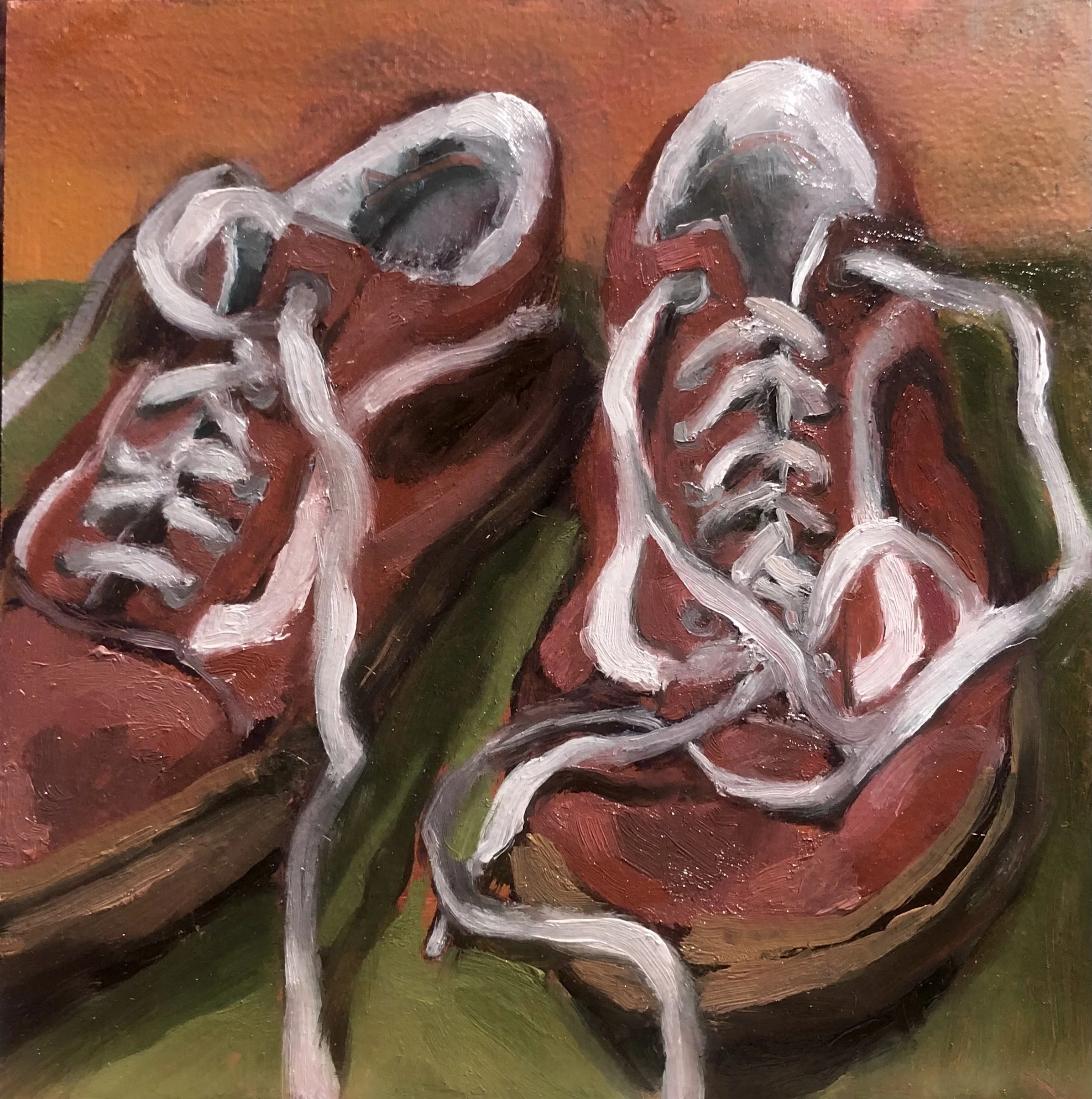 Red Tennies  7" x 7"  oil on canvas panel  2022