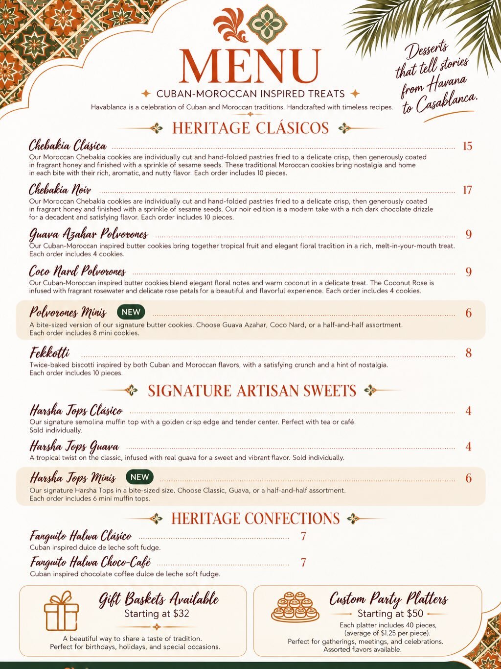 Our updated menu has arrived! ✨
Stop by our Havablanca table on September 19 at the Jannah Institute Women&rsquo;s Conference to choose your favorite take-home treats.

We&rsquo;ll also be debuting our Havablanca Passport Sampler Suitcase &mdash; a m