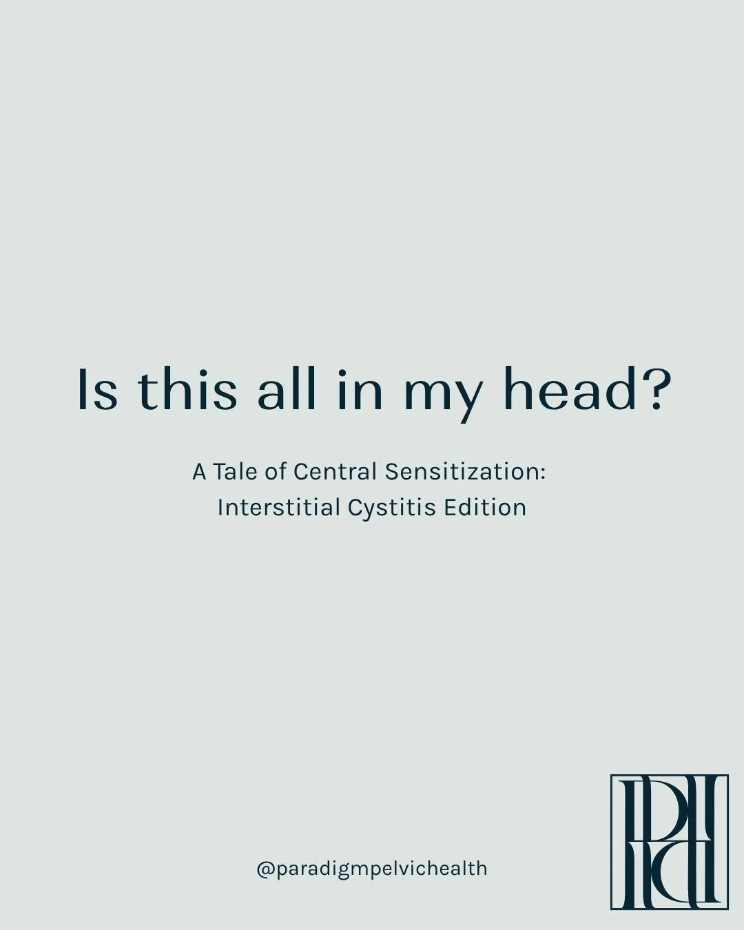 A Tale of Central Sensitization: Interstitial Cystitis Edition

#pelvicfloor #interstitialcystitis #pelvicpain #painscience #physicaltherapy