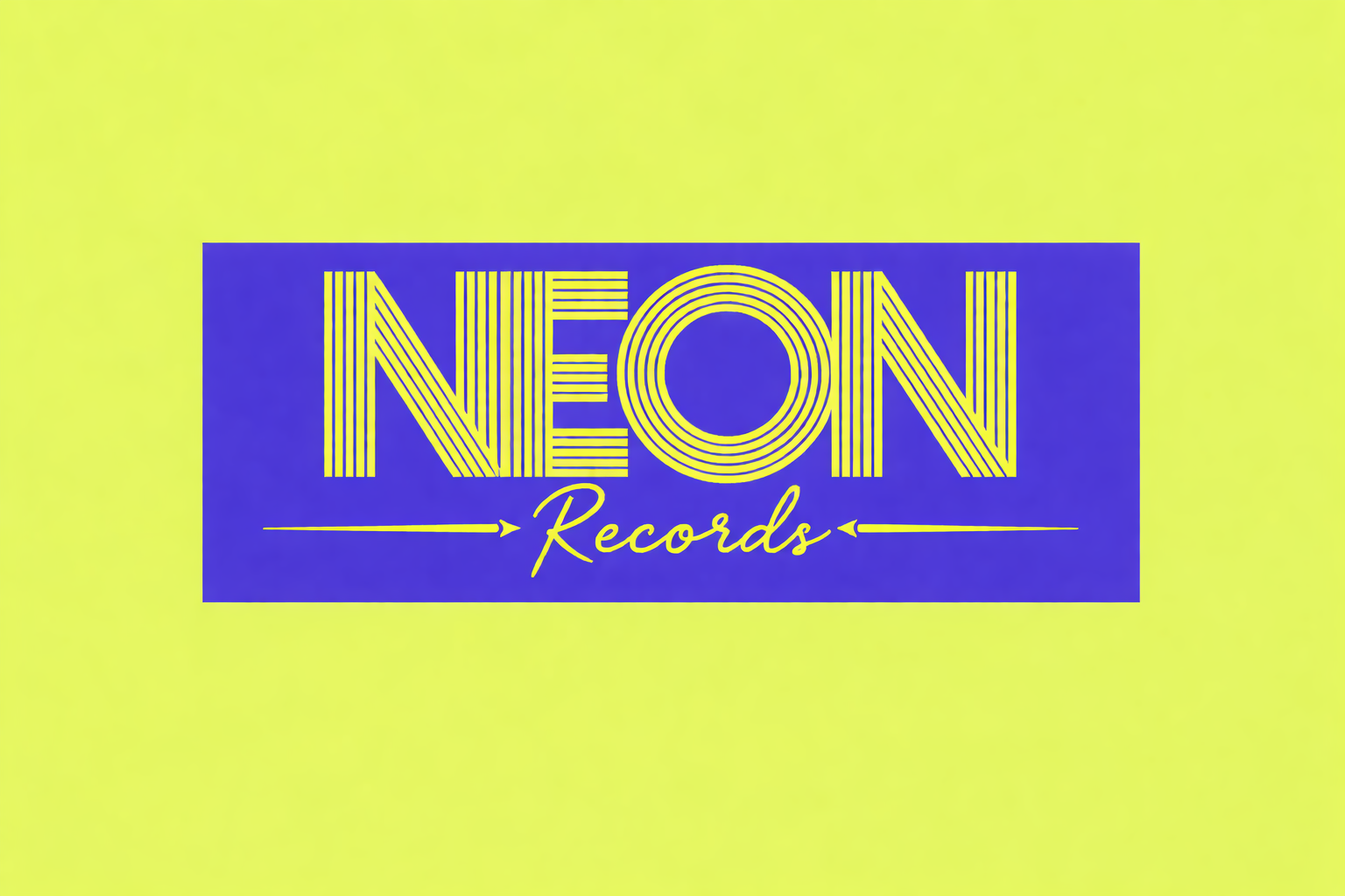 Neon Records logo with yellow and purple color scheme