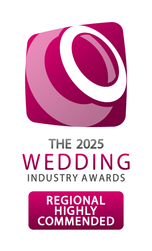 Pink and black graphic with a stylized circular logo and the text "Regional Highly Commended" at the bottom.
