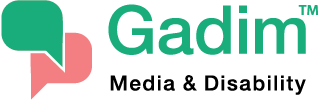 GADIM logo reads "Media & Disability" with 2 speech bubbles