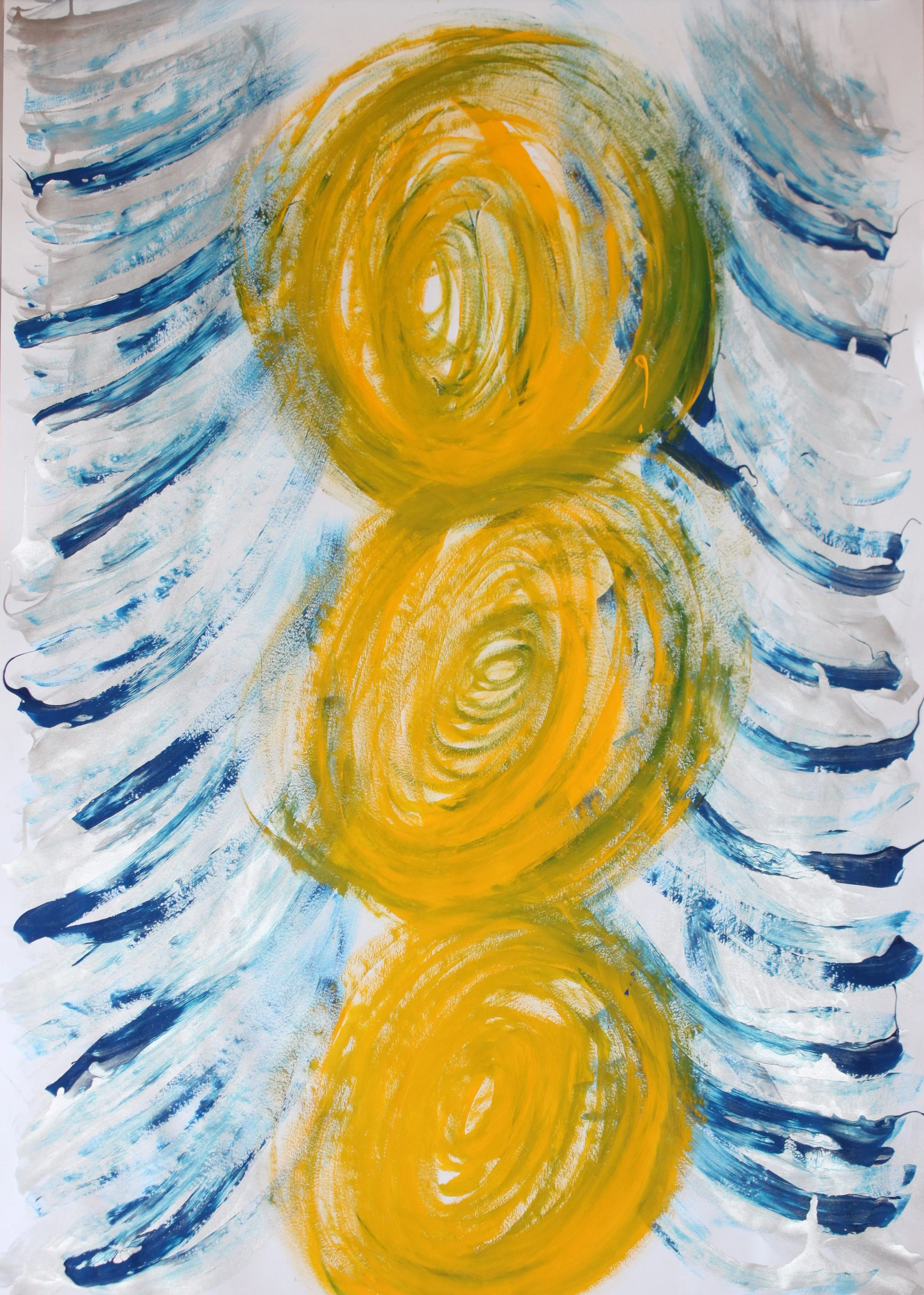 Sonnenwirbel: 2014 - 2019 | 70 x 100 cm | Gouache auf Papier | CHF 1'150.-
