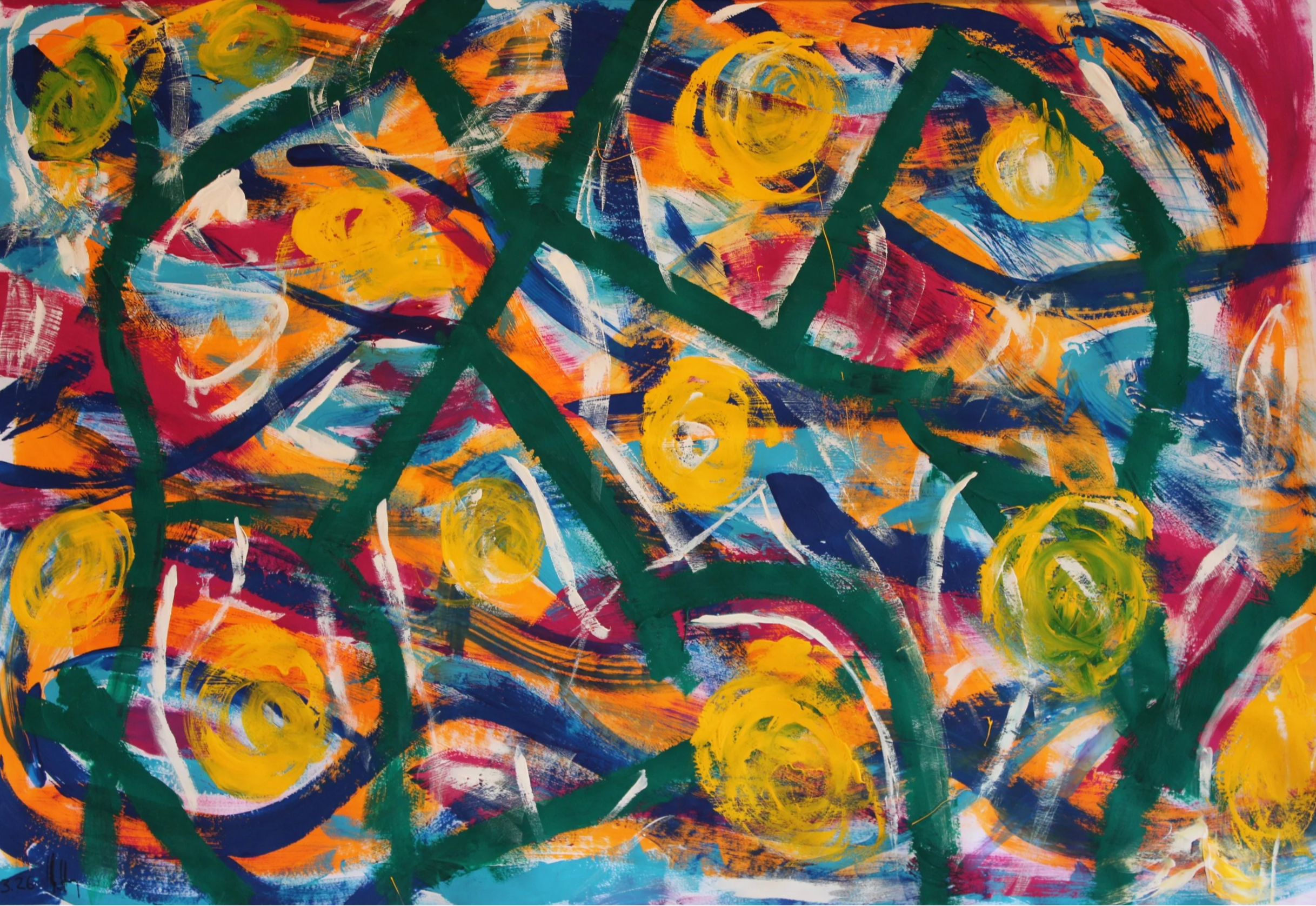 Suche: 2026 | 70 × 100 cm | Gouache auf Papier | CHF 920.-