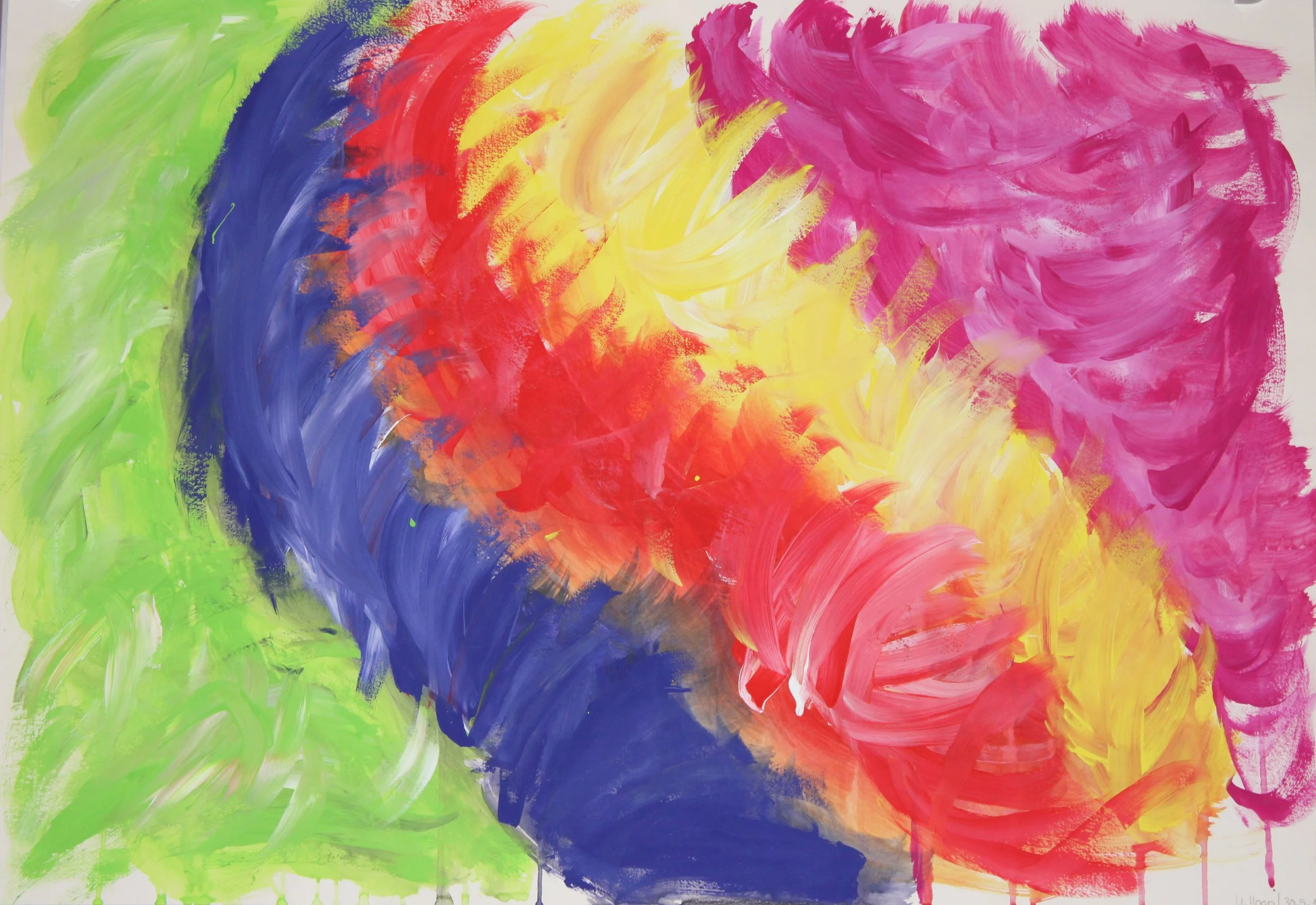 Bogenwolken: 2014 | 70 × 50 cm | Gouache auf Papier | CHF 650.-