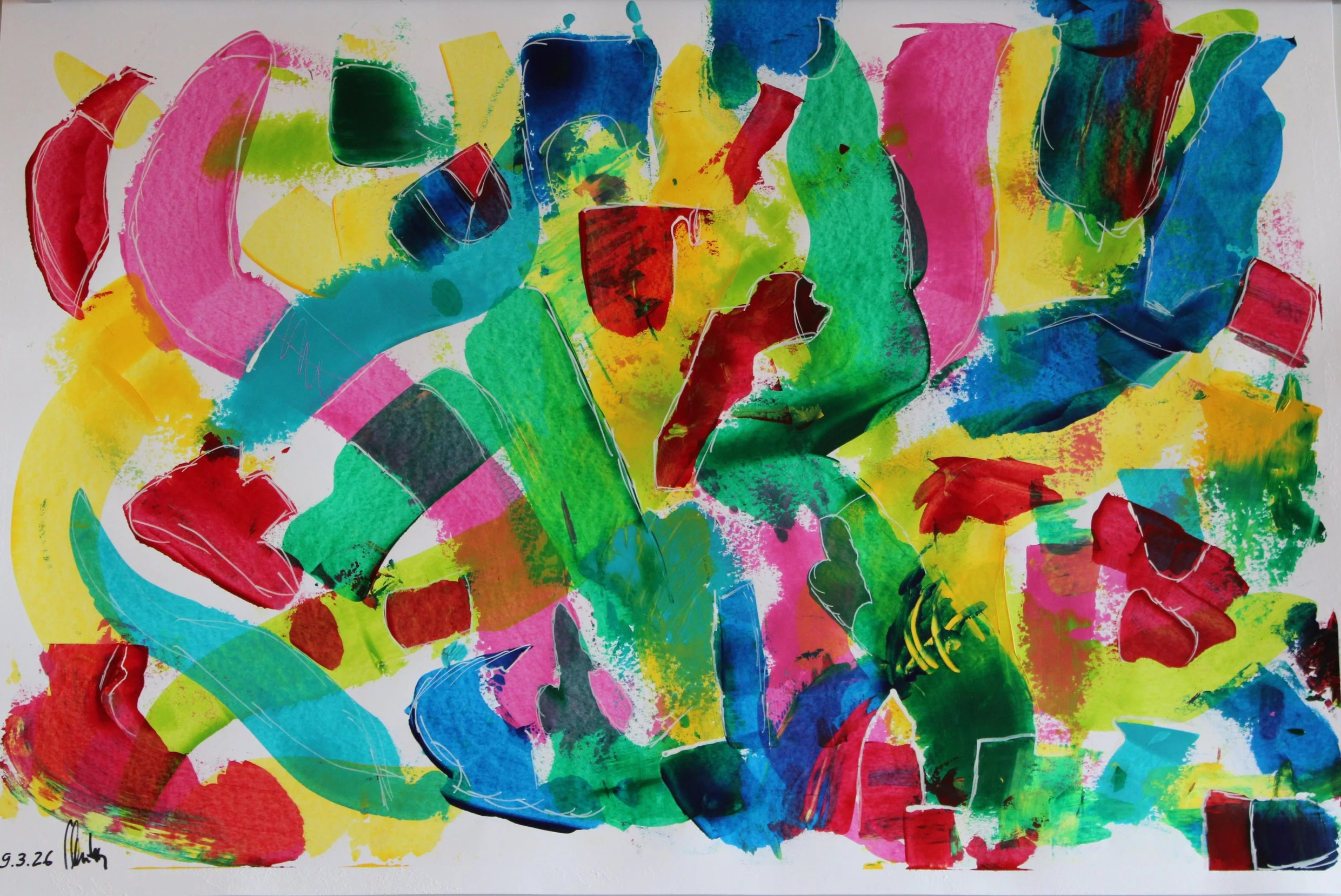 In Sich: 2026 | 43 × 63 cm | Acryl auf Papier | CHF 630.-