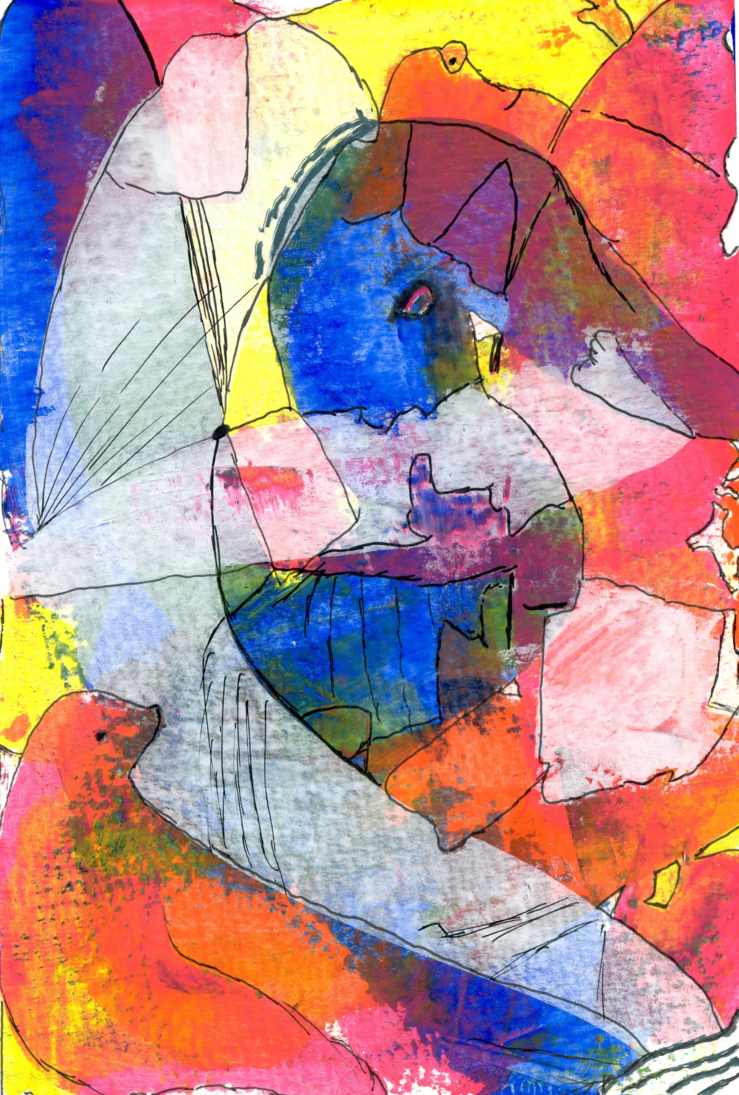 Ente und Seehund: 2026 | A5 | Acryl auf Papier | CHF 260.-