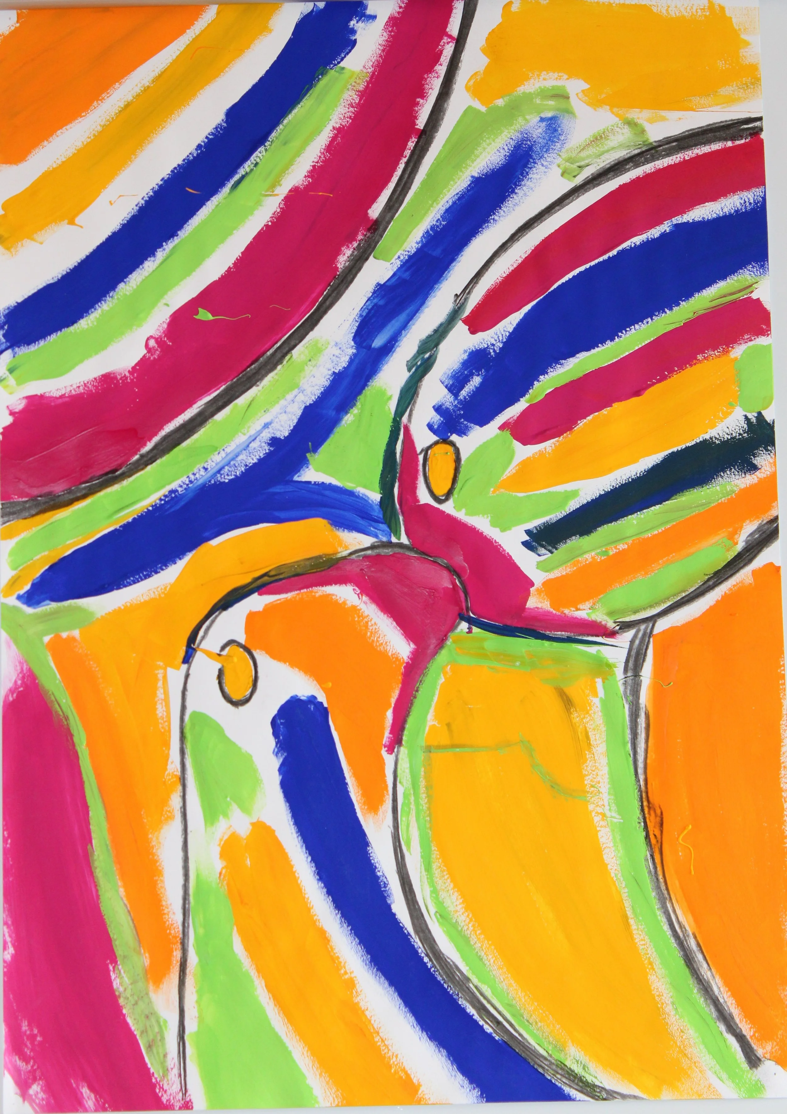 Papagei und Fisch: 2014 - 2019 | 43 x 63 cm | Gouache auf Papier | CHF 690.-