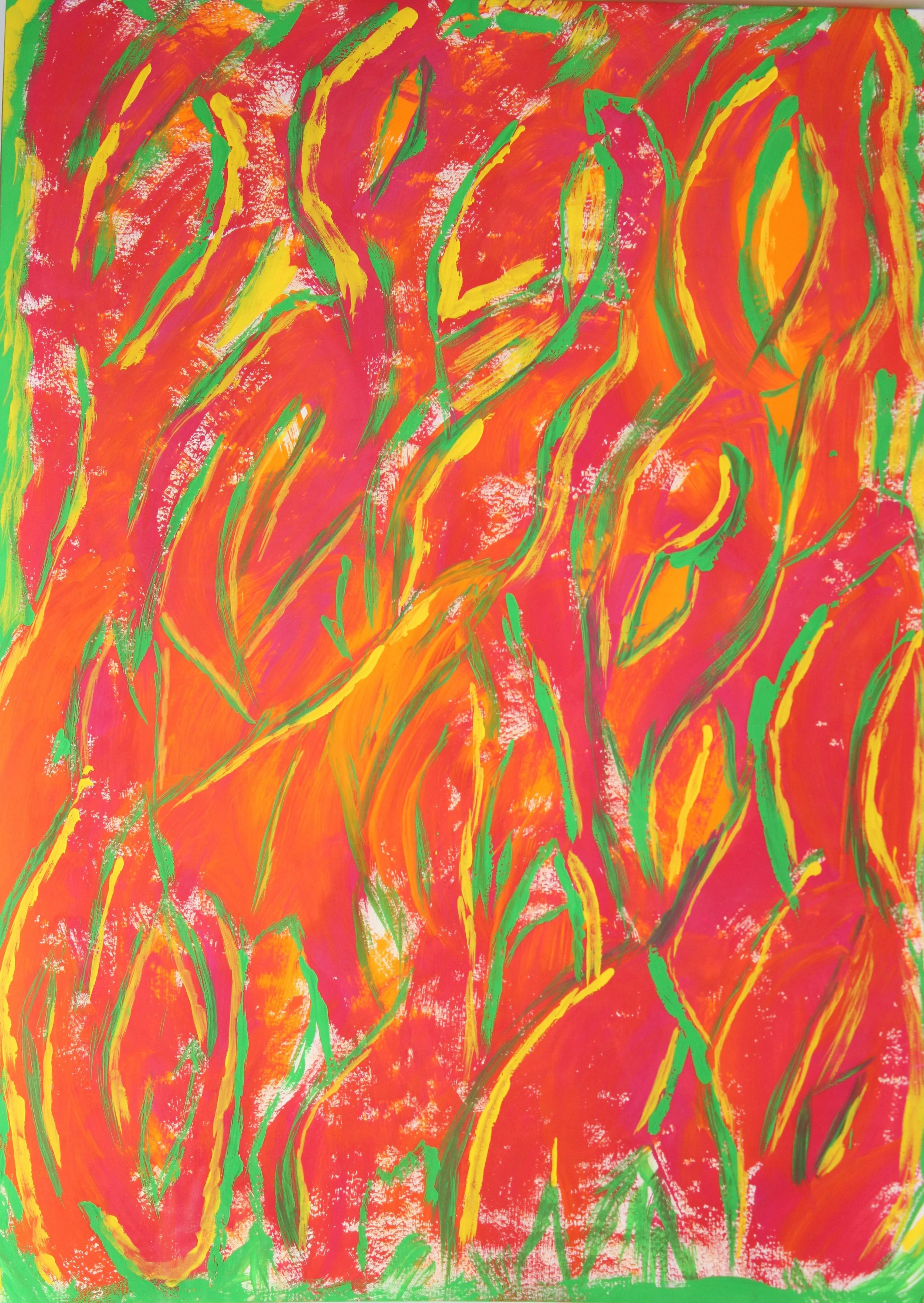 Feuer: 2014 | 70 × 50 cm | Gouache auf Papier | CHF 720.-