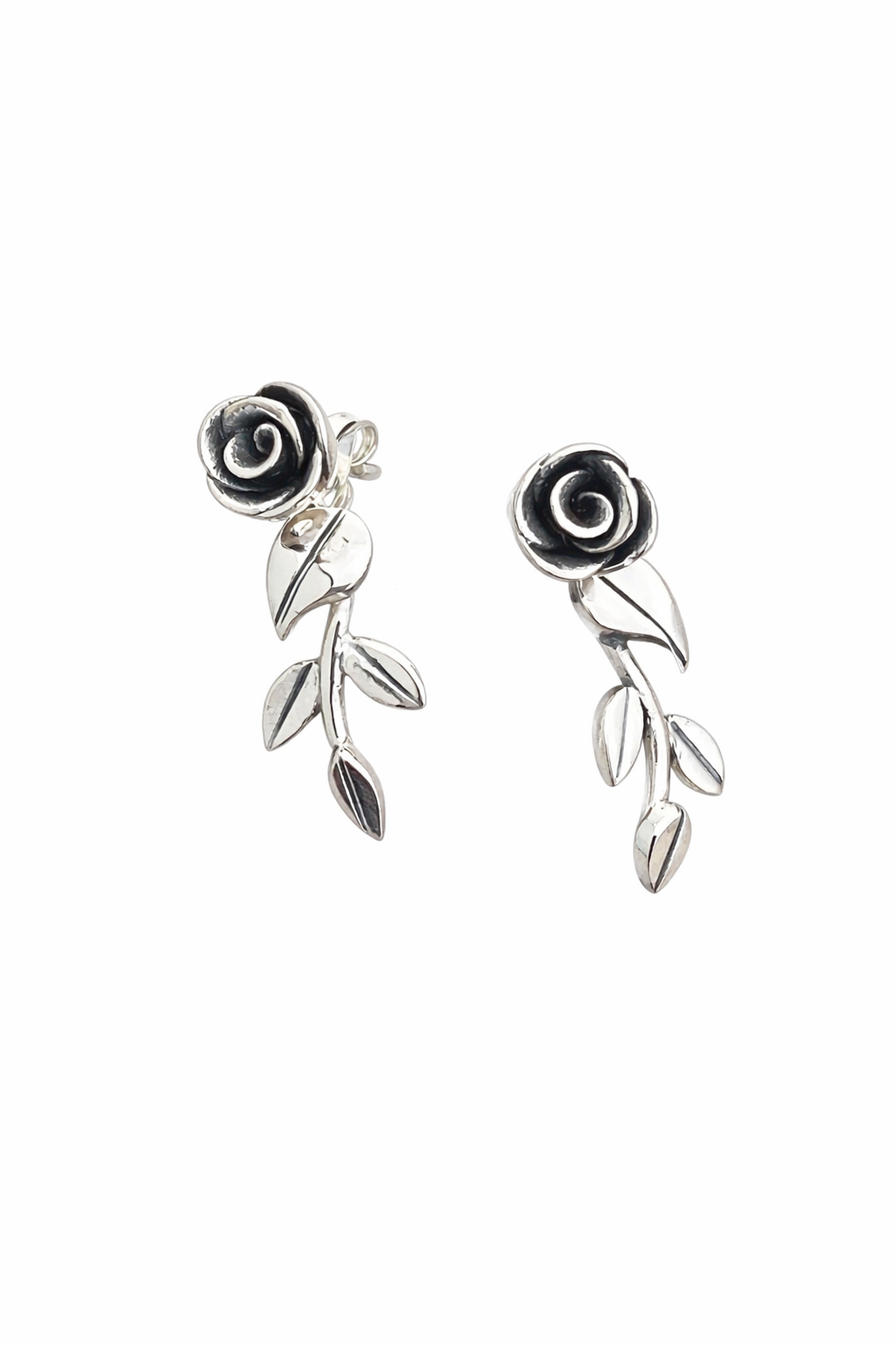 Rose studs with attachable leaf drops