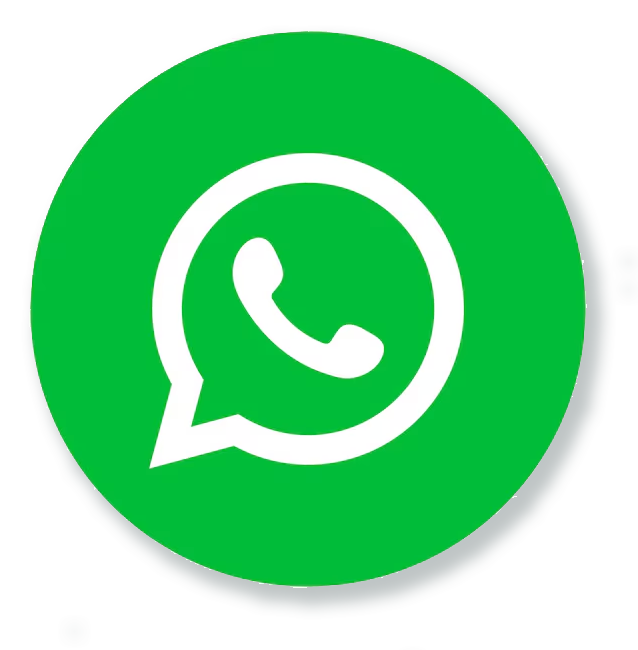 Green WhatsApp logo with a speech bubble and telephone receiver inside.