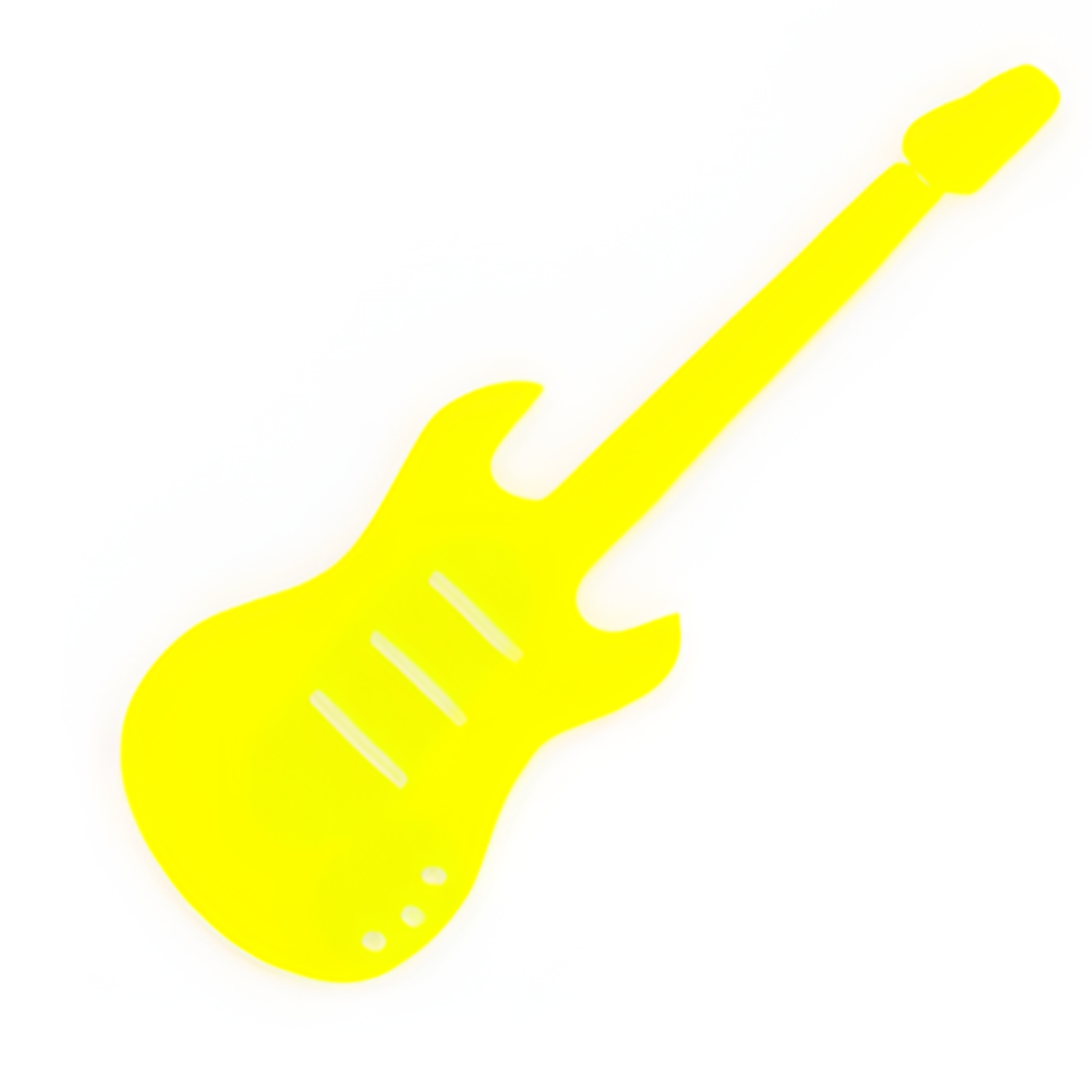 Bright yellow electric guitar silhouette on white background