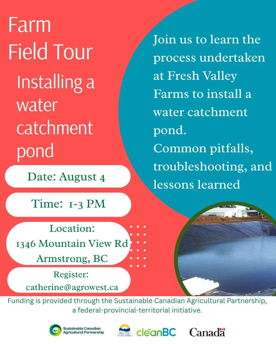 FREE Farm Field Tour - Installing a Water Catchment Pond
