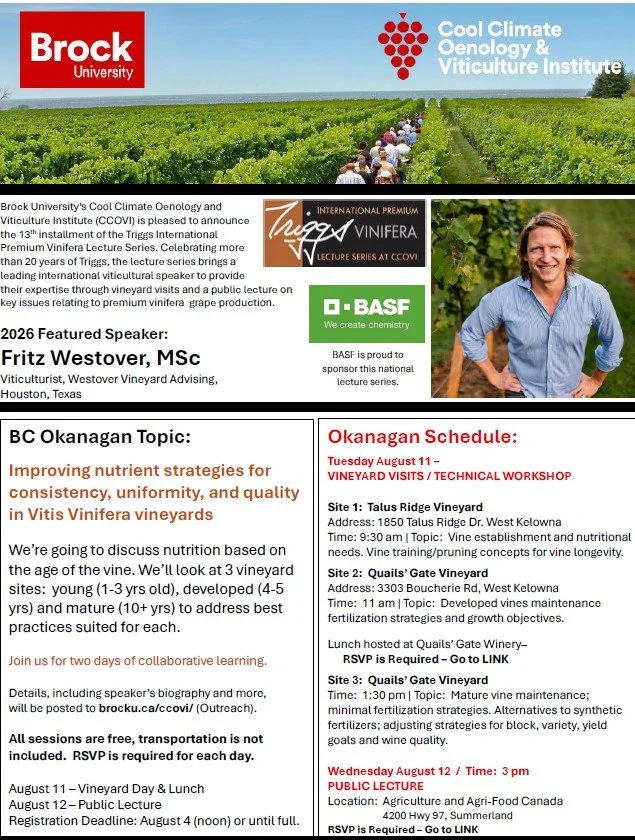 Triggs International Premium Vinifera Lecture Series, British Columbia