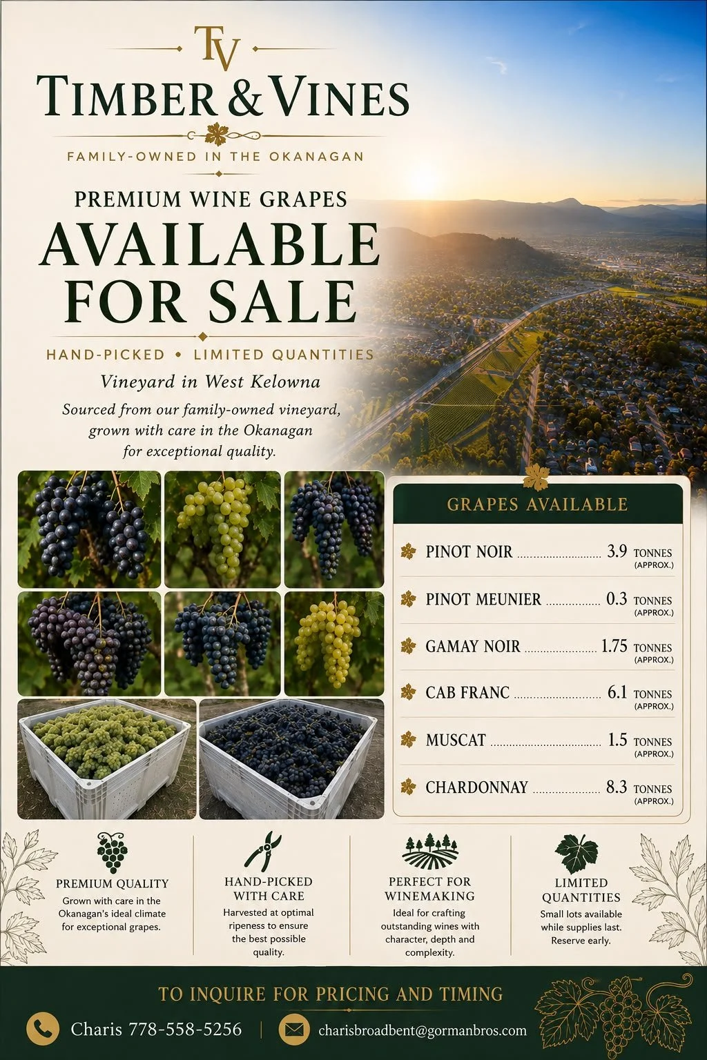 BC wine grapes for sale