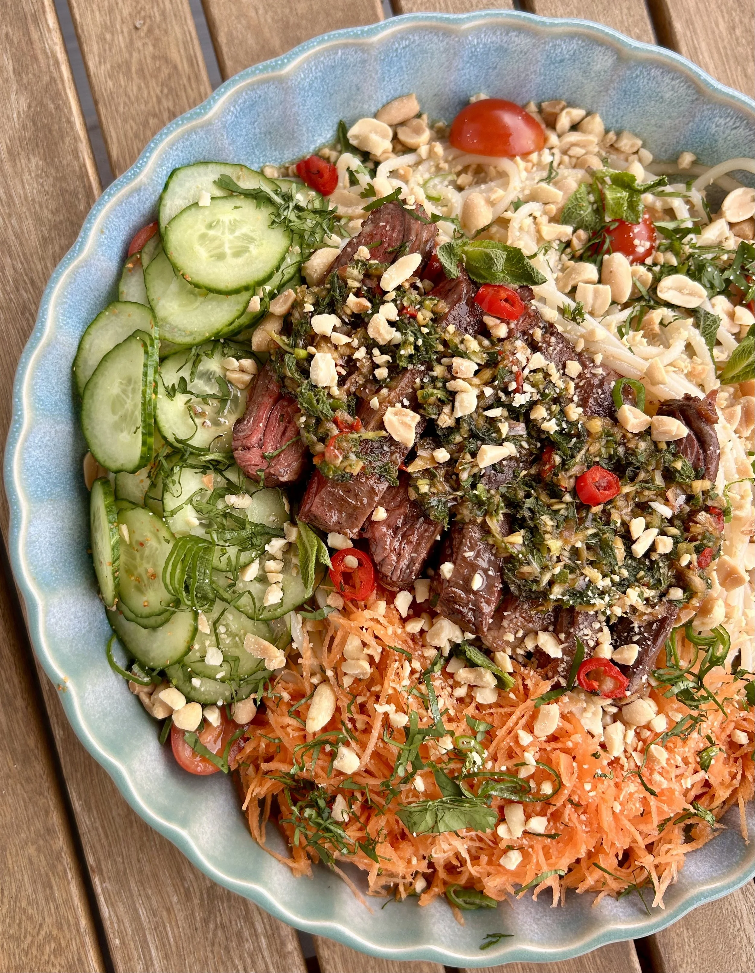 thai beef &amp; noodle salad