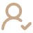 Icon of person outline with tick