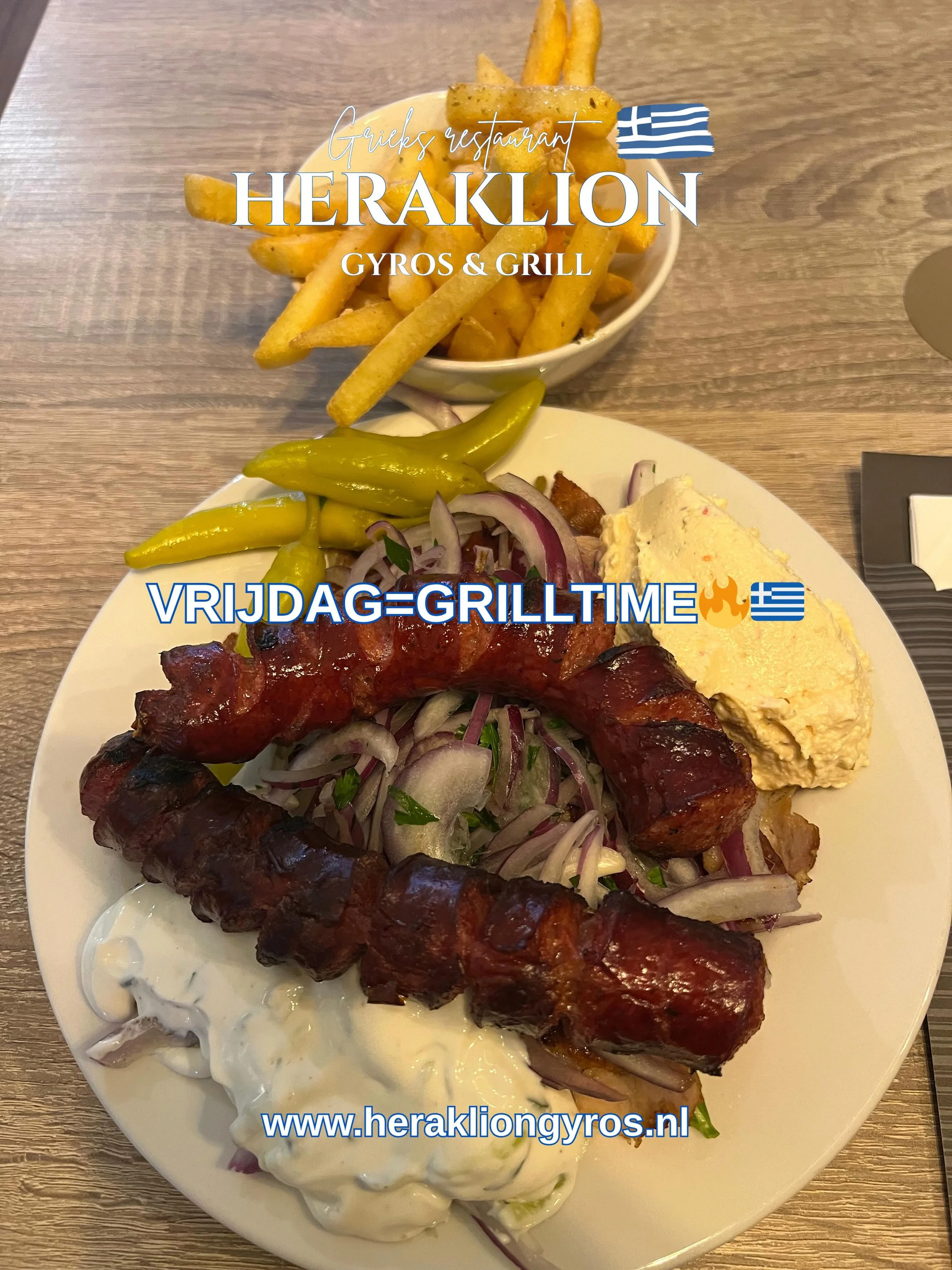 VRIJDAG = GRILLTIME 🤤🇬🇷

Ga jij vandaag voor iets nieuws&hellip;of kies je voor de favoriet?

Loukani beef = 100% rundvlees, vol van smaak😍
Heraklion Mixed Grill = onze absolute favoriet 😏

Wat wordt het vandaag? 😇

Wij zijn zo open vanaf 16:00