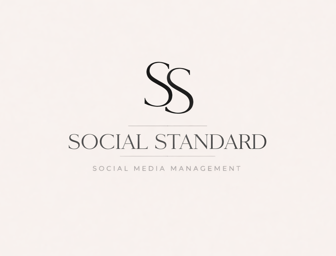 Logo with stylized 'SS' for Social Standard, social media management services