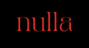 The word 'nulla' written in red text on a black background.