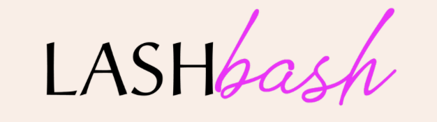 Text that reads "LASH bash" with "LASH" in black and "bash" in pink cursive font.