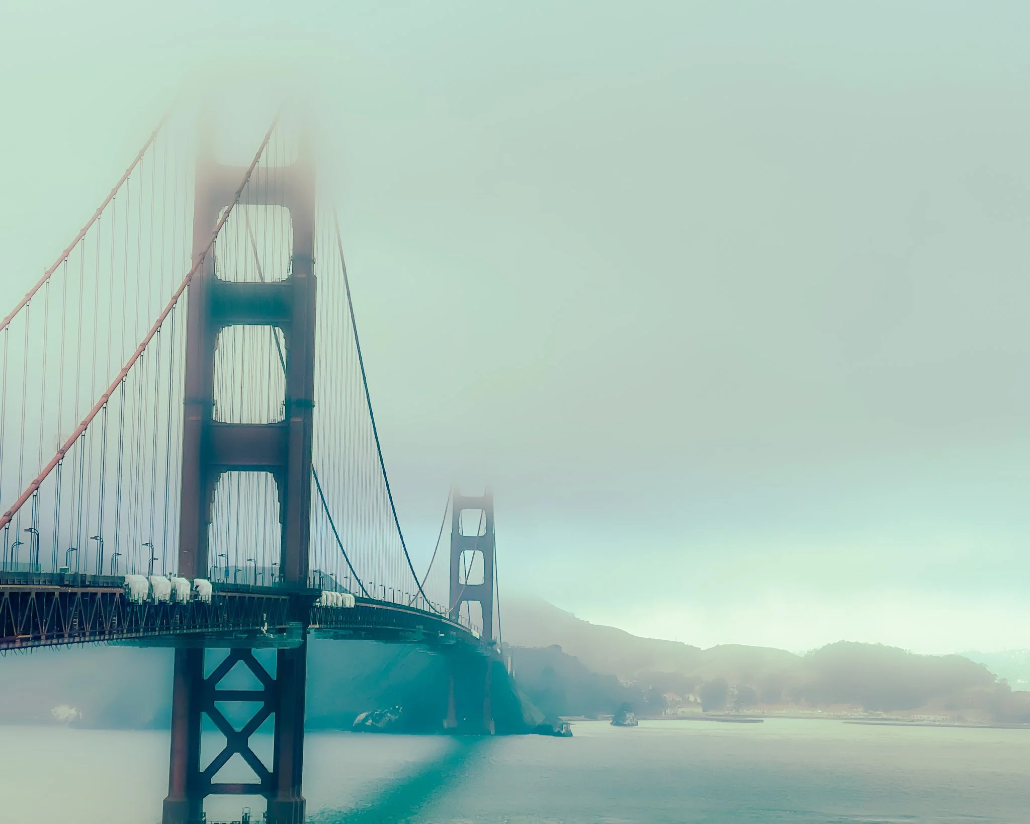 Fog drifting over the city, San Francisco, 2021