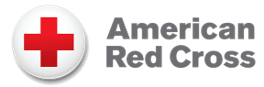 Logo of American Red Cross with a red cross symbol and text.