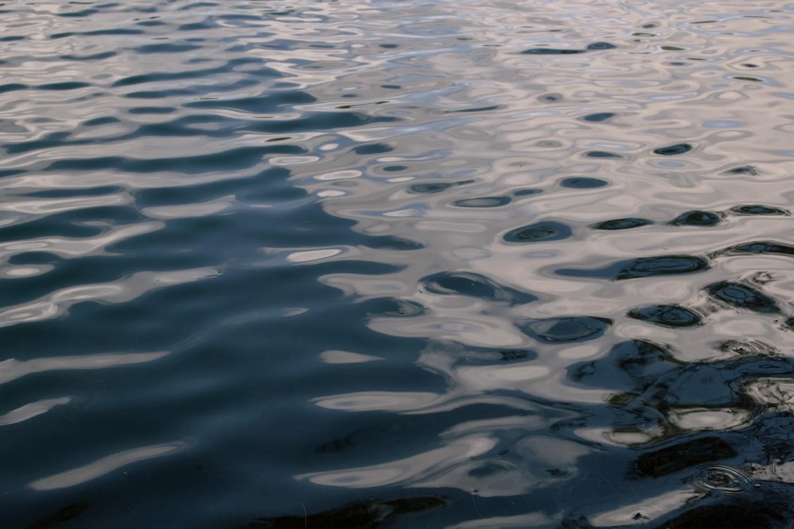 Calm water surface with gentle ripples reflecting the sky.