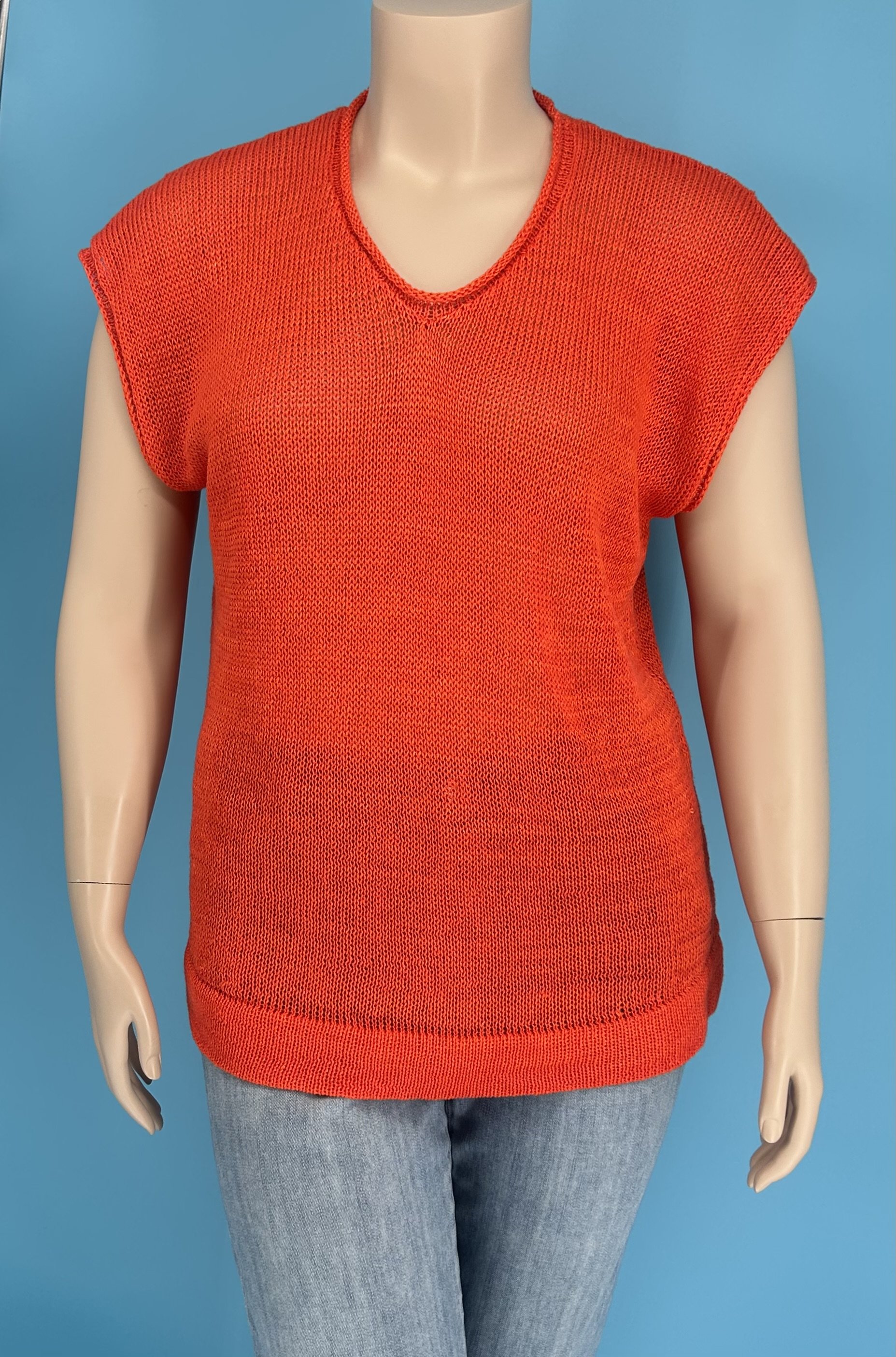 Sunset Coral Linen Top