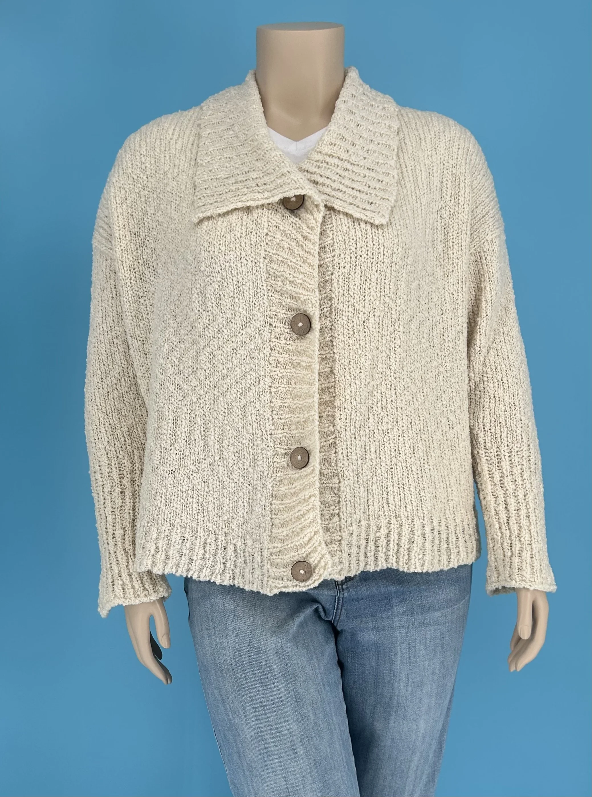 Cream Merino Cardigan
