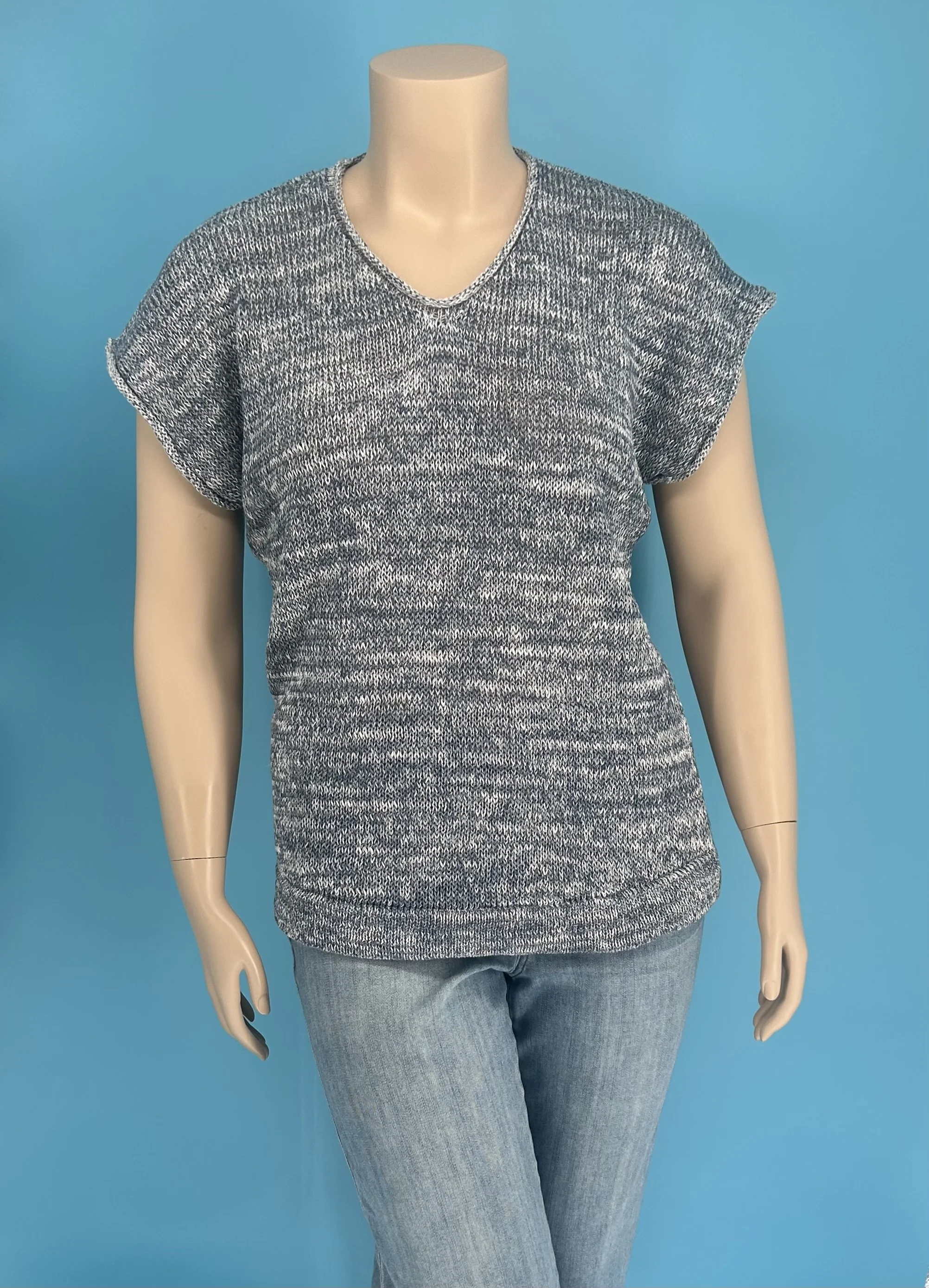 Navy Linen Top