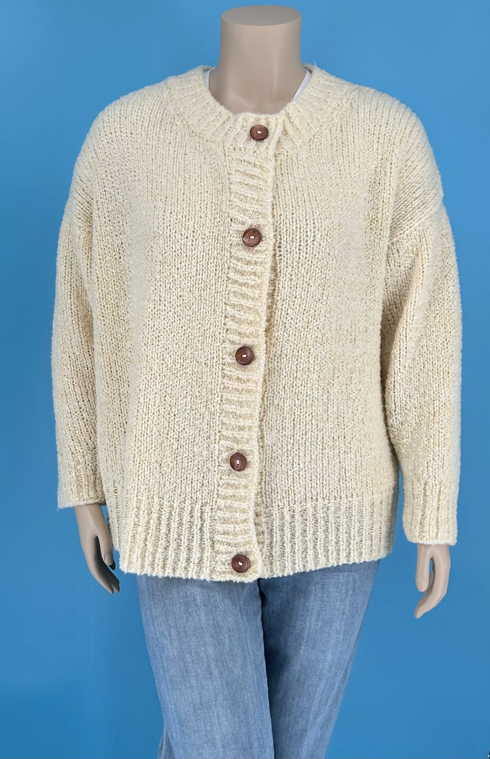 White Bouclé Cardigan