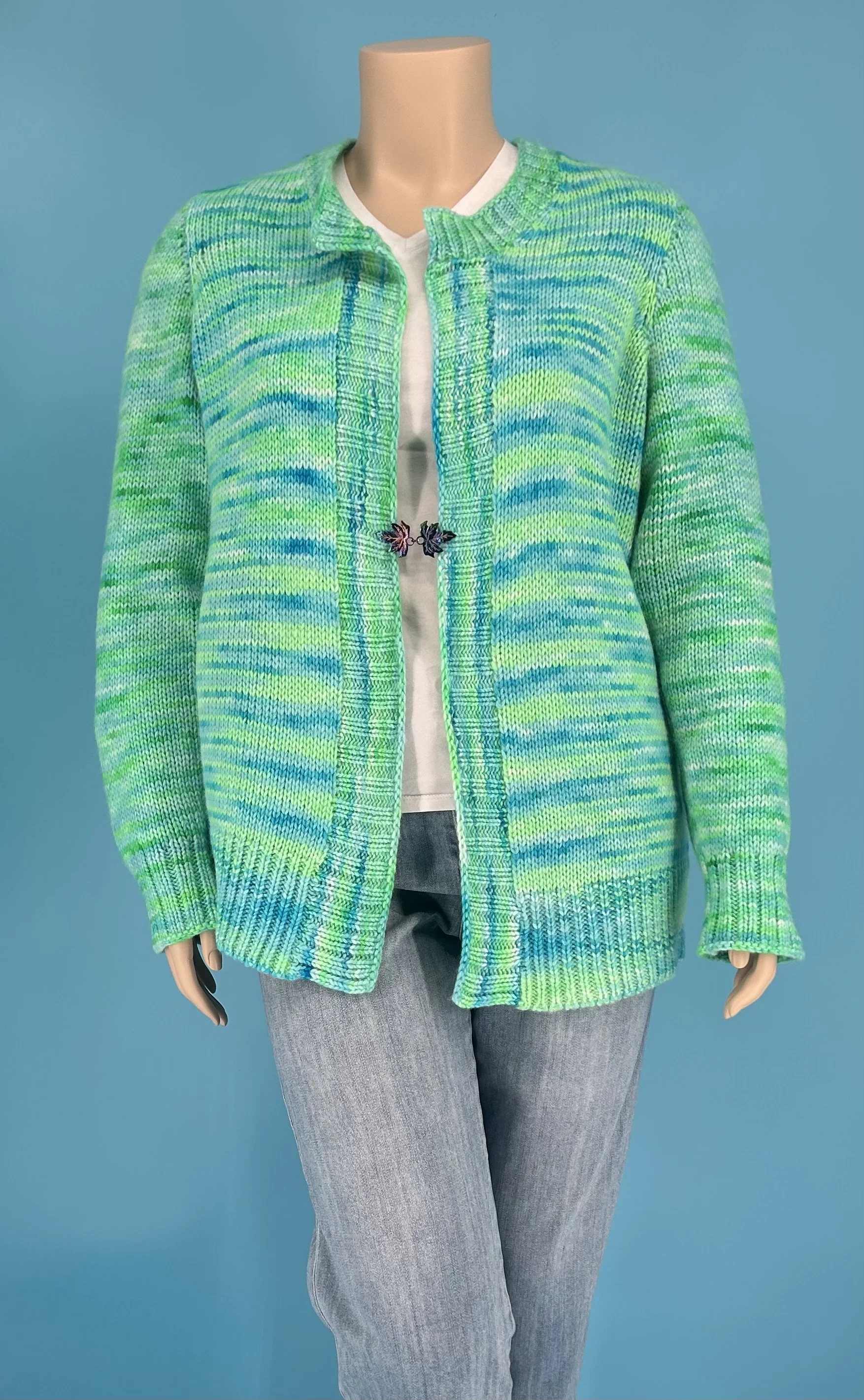 Aqua Pima Cotton & Merino Cardigan