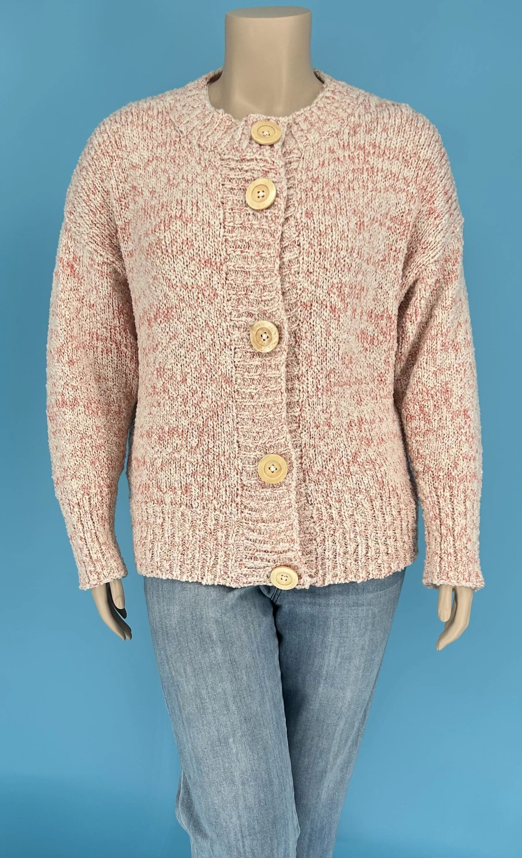 Desert Rose Cardigan with Wood Buttons