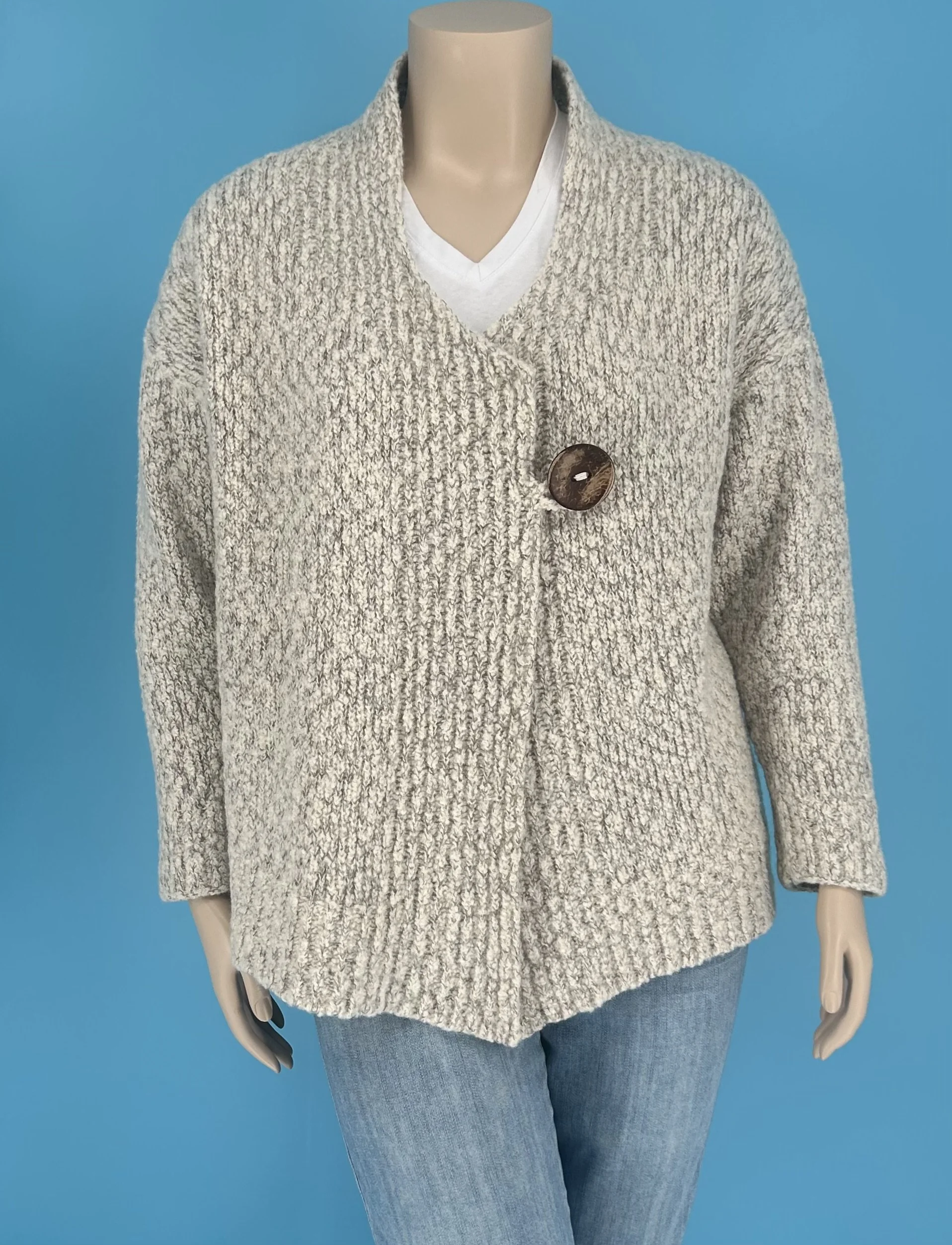 Coffee Tone Bouclé Cardigan