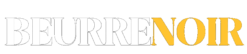 The word 'BEURRENOIR' in large, bold, black and gold letters on a black background.