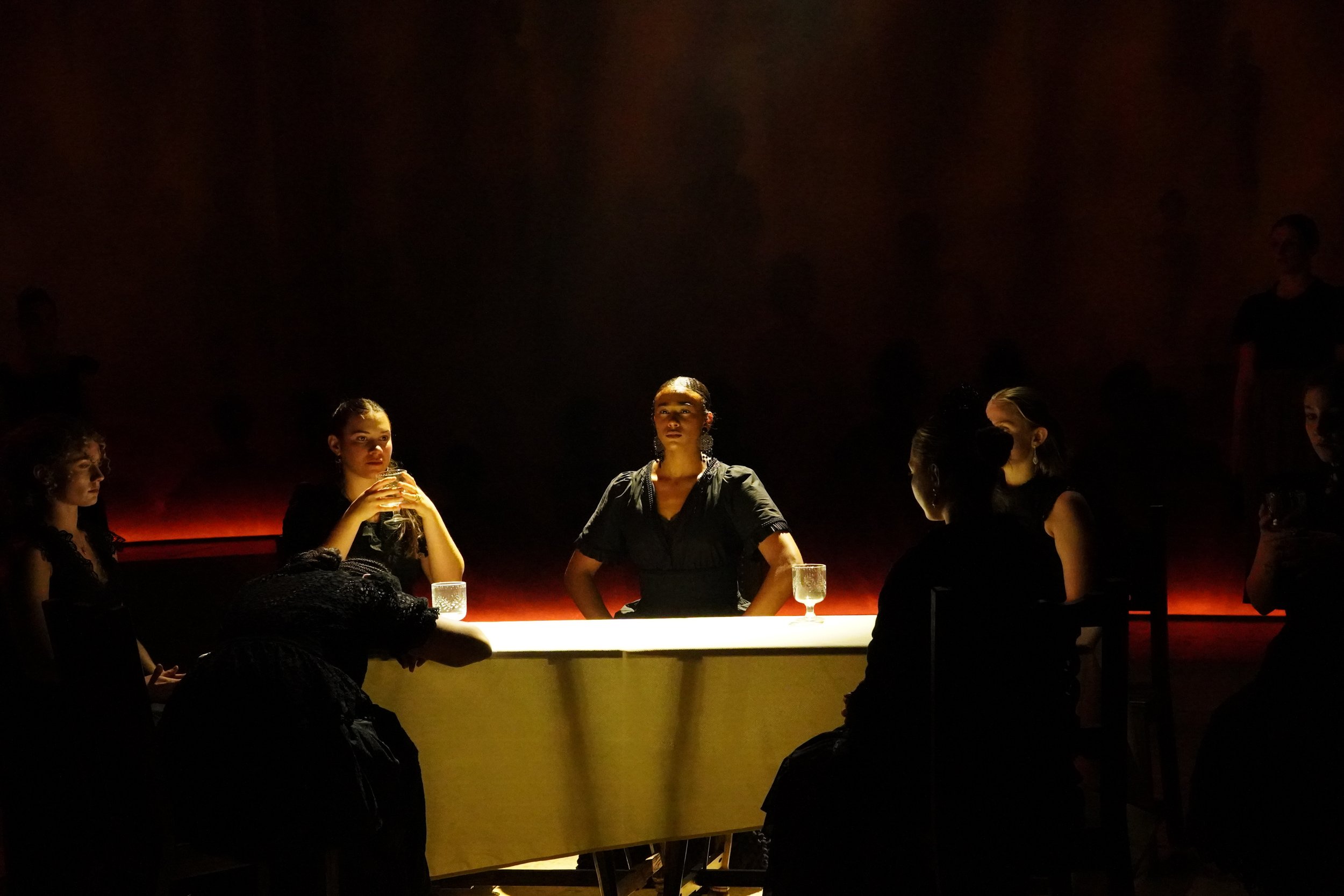 Direction and choreography by William Carlos Angulo; Scenic design by Zeke Leonard; Costume design by Carmen M. Martínez; Lighting design by Henry Killbourn